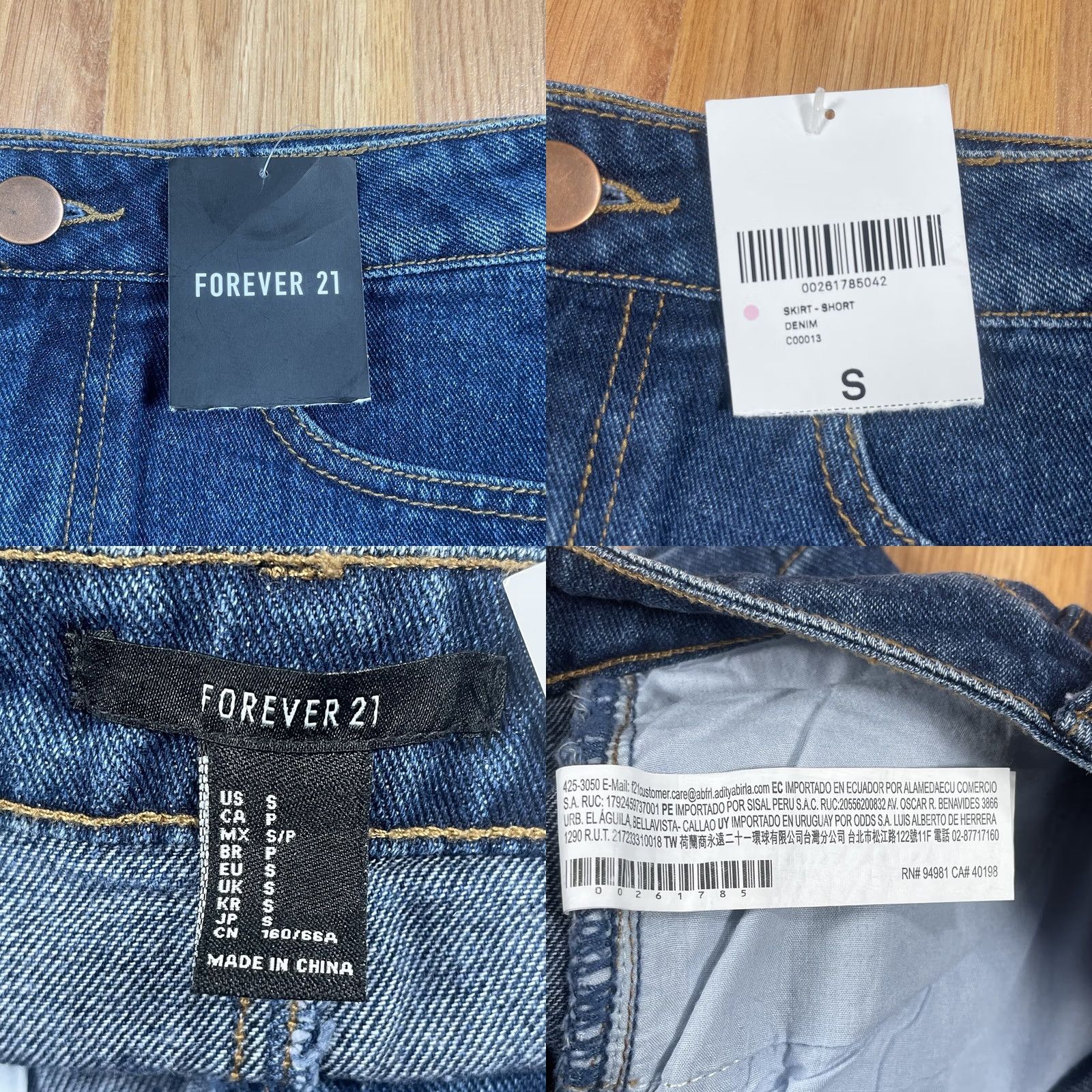 Forever 21 FOREVER 21 Denim Jeans Skirt Womens S Small Mini Pencil Above Knee Cotton Blend Size 28" / US 6 / IT 42 - 8 Thumbnail