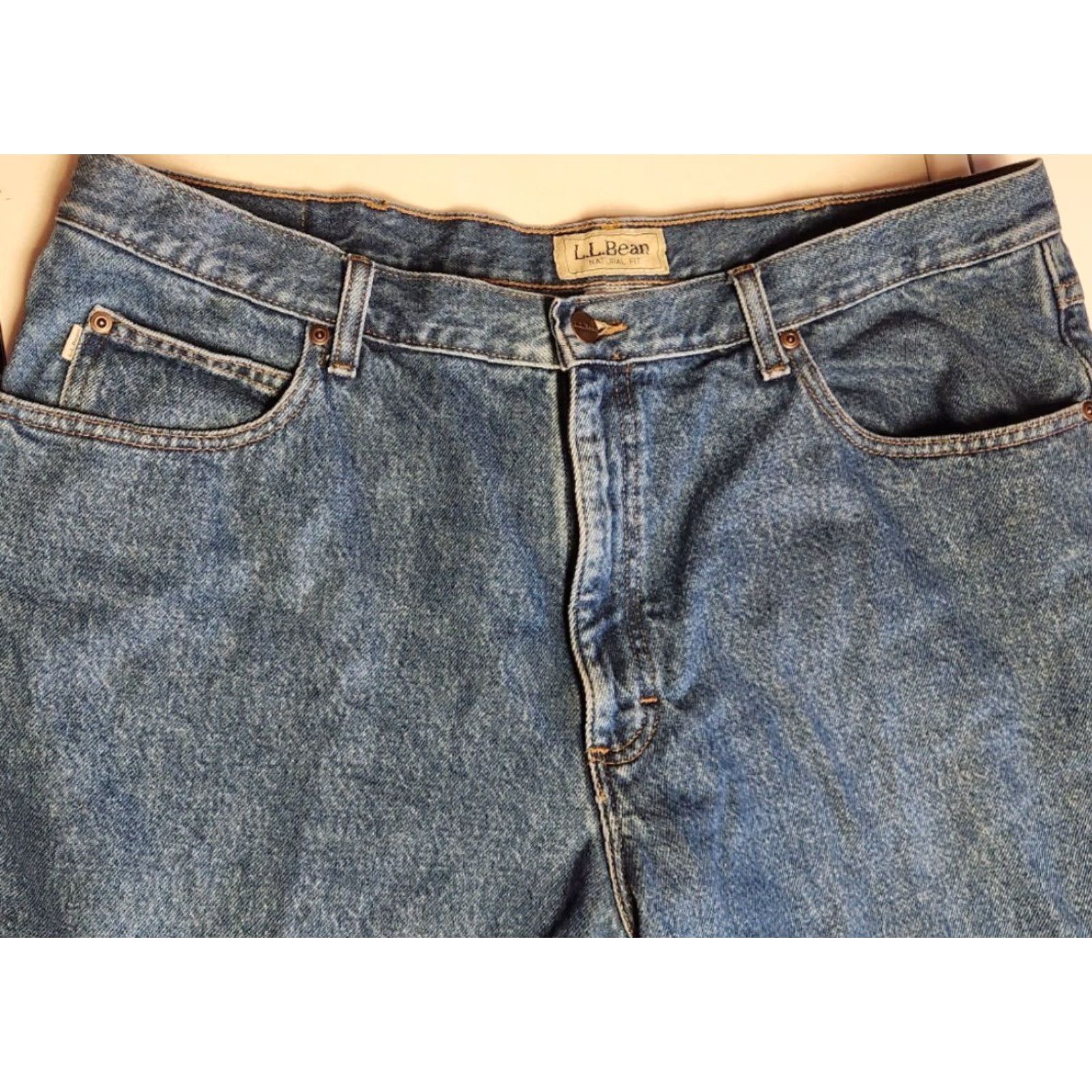 Vintage VINTAGE L.L. BEAN Jeans Men’s 40x30 Lined Plaid Denim 5-Pocket Straight Blue Natural Fit Sizes 40 Mens Size US 40 / EU 56 - 5 Thumbnail