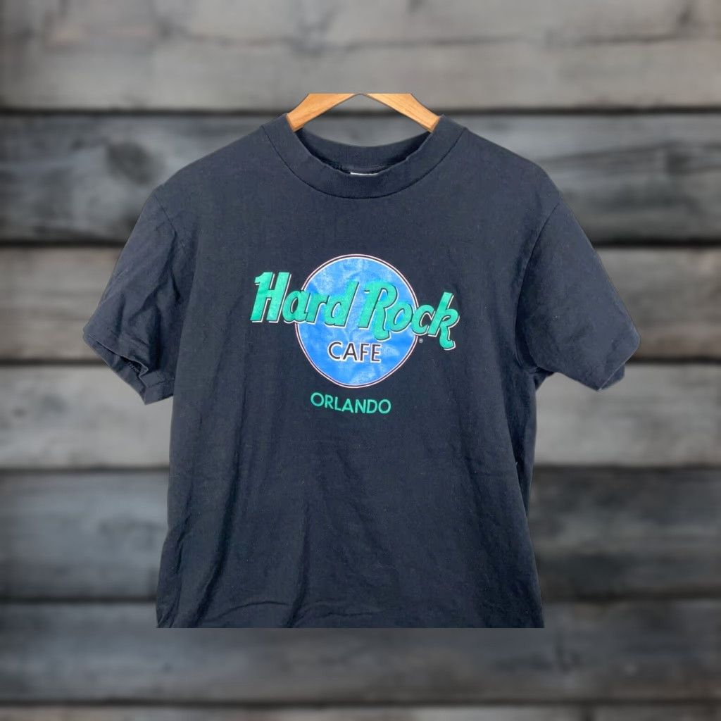 Hard Rock Cafe VINTAGE Hard Rock Cafe T-Shirt Orlando 90s Black Crew Neck Short Sleeve Mens M Large Tag Single Stitch 100% Cotton Graphic Print Size US M / EU 48-50 / 2 - 1 Thumbnail
