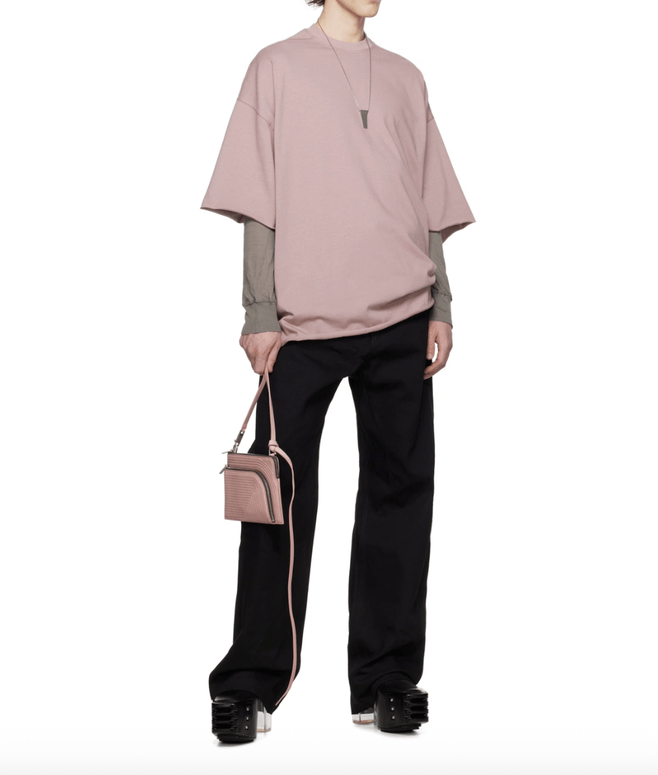 Rick Owens *NEW* DUSTY PINK EMBROIDERED LEATHER CLUB POUCH SS24 LIDO Size ONE SIZE - 10 Thumbnail