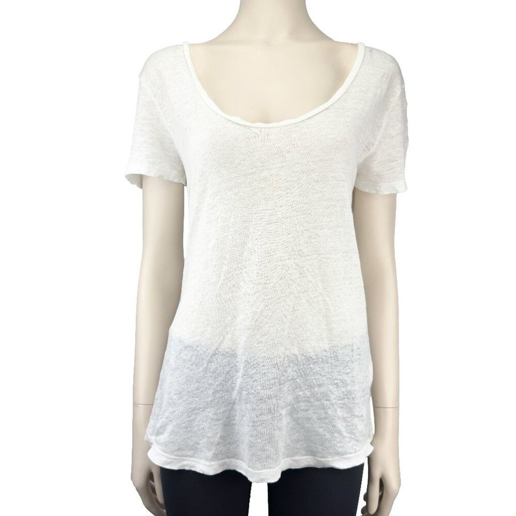 Brochu Walker BROCHU WALKER Linen Scoop Neck Short Sleeves T-shirt Size M Size L / US 10 / IT 46 - 1 Thumbnail