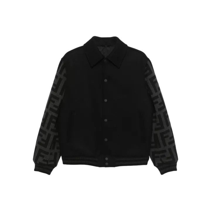 Fendi Fendi Men's Black Printed Long Sleeve Jacket 0079 Size US L / EU 52-54 / 3 - 1 Thumbnail