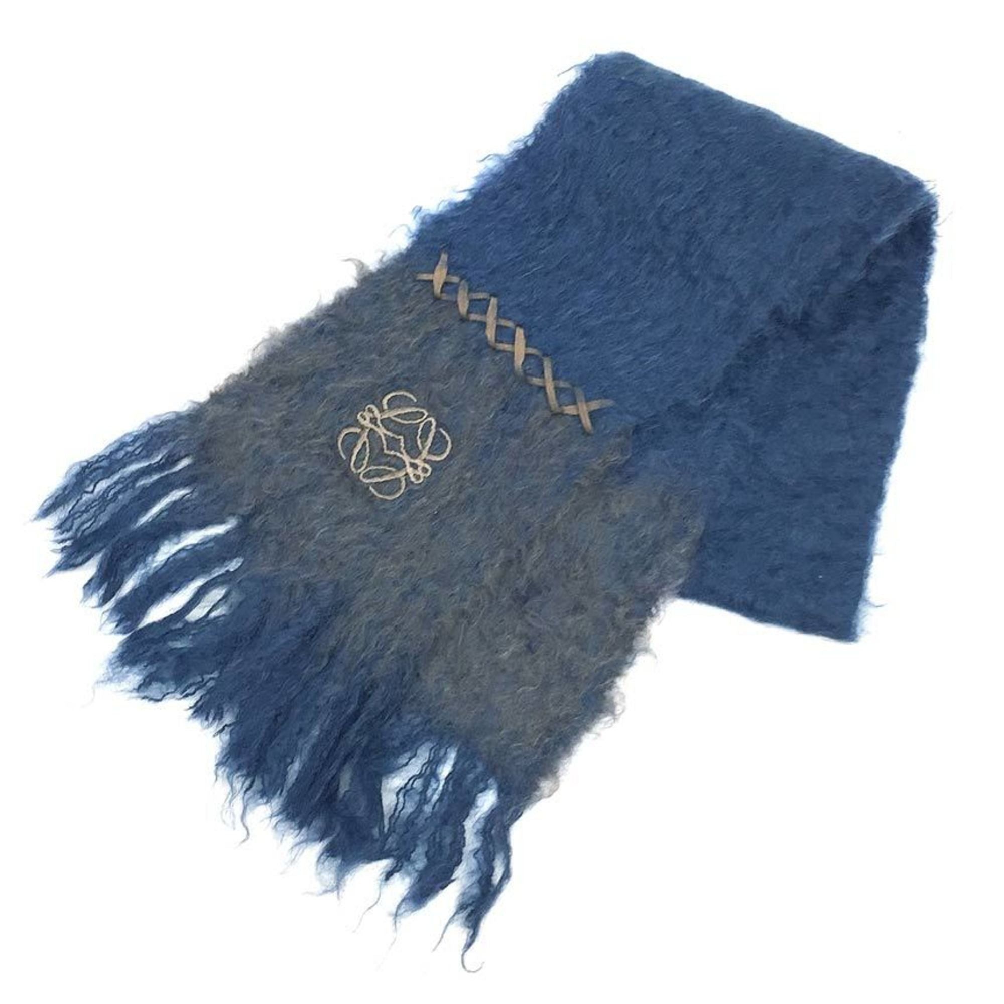 image of Loewe Scarf Mohair Wool Blue, Women's