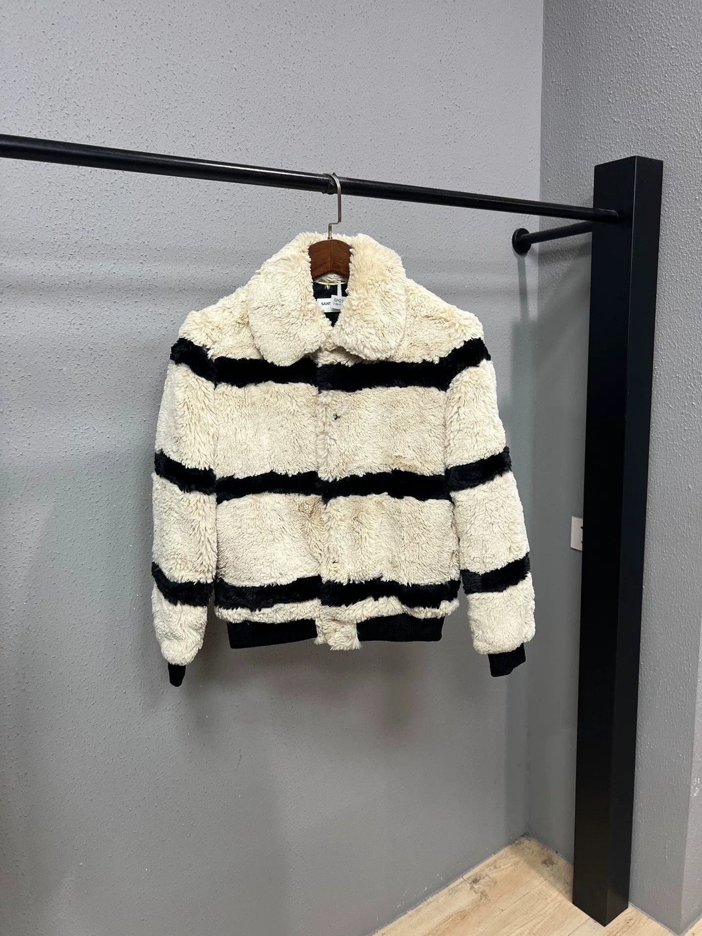 Saint Laurent Paris SLP Teddy Fur Jacket Size XXS / US 00 / IT 34 - 1 Thumbnail