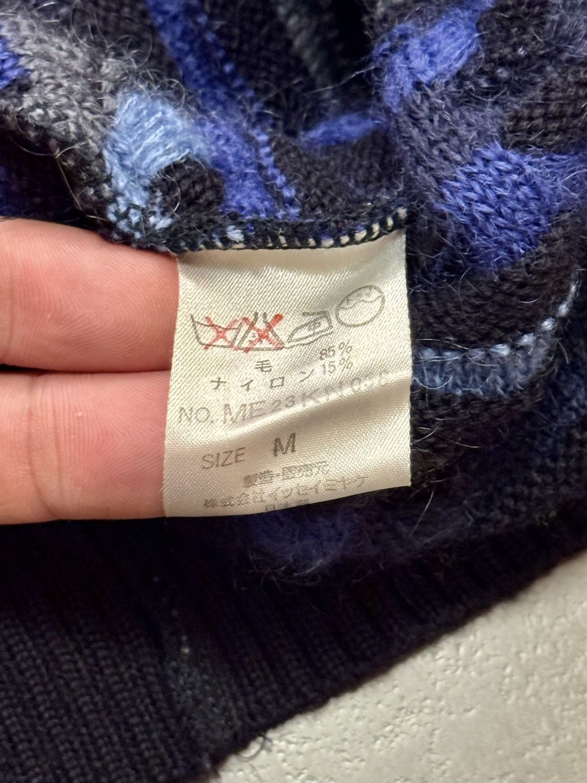 Issey Miyake Issey Miyake Vintage Blue Wool Relief Knit Sweater, Men’s M Size US M / EU 48-50 / 2 - 6 Thumbnail
