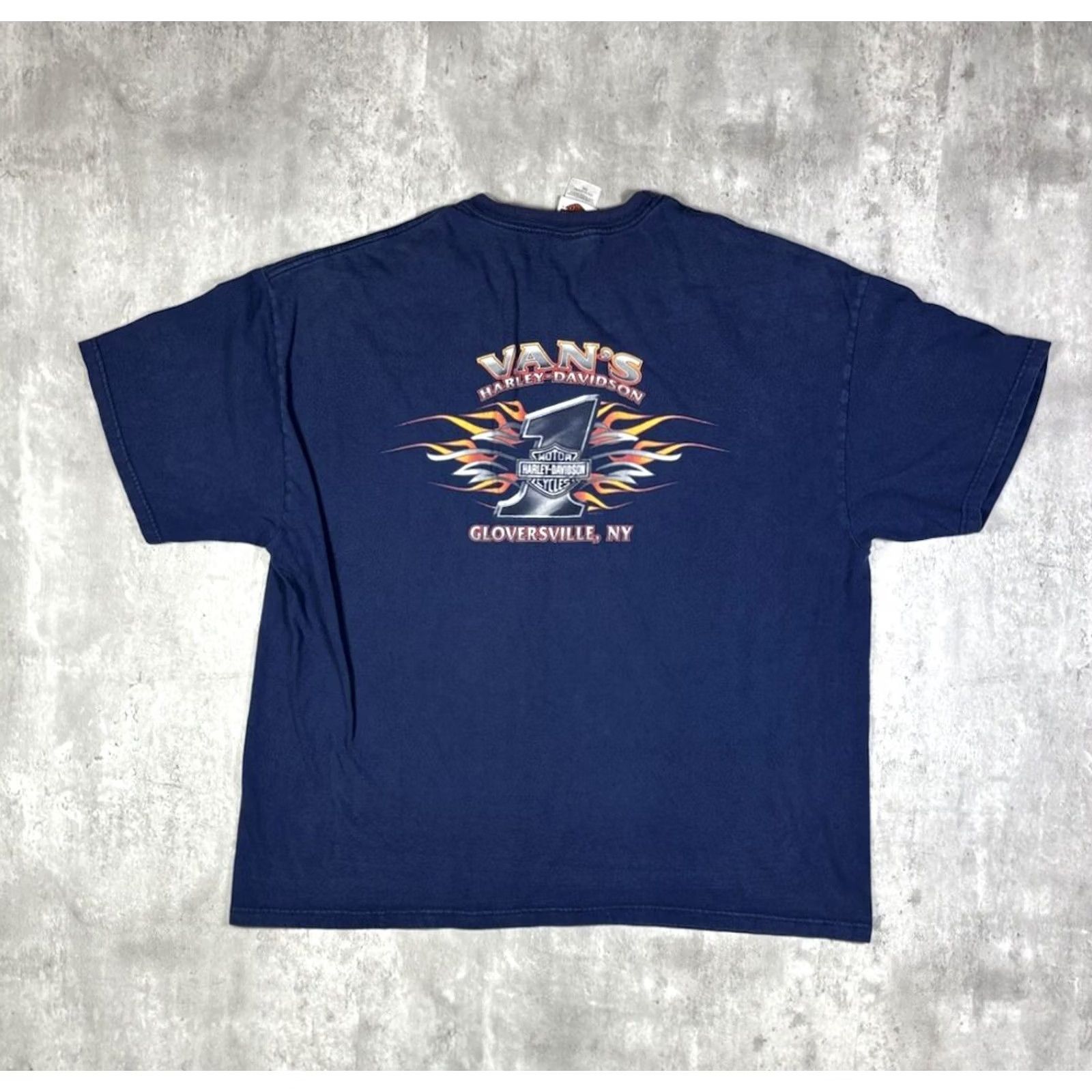 Harley Davidson VINTAGE Harley-Davidson T-Shirt 2XL Crew Neck Blue Graphic Print Biker Motorcycle USA Men Size US XXL / EU 58 / 5 - 7 Thumbnail