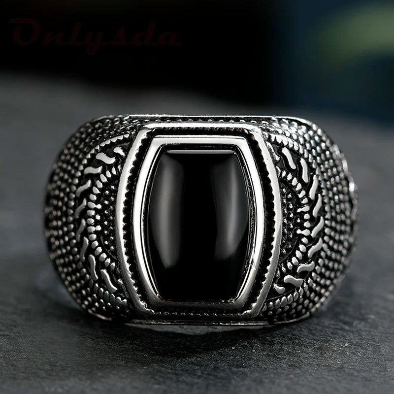 Vintage Y2k Black Stone Ring Size ONE SIZE - 1 Thumbnail