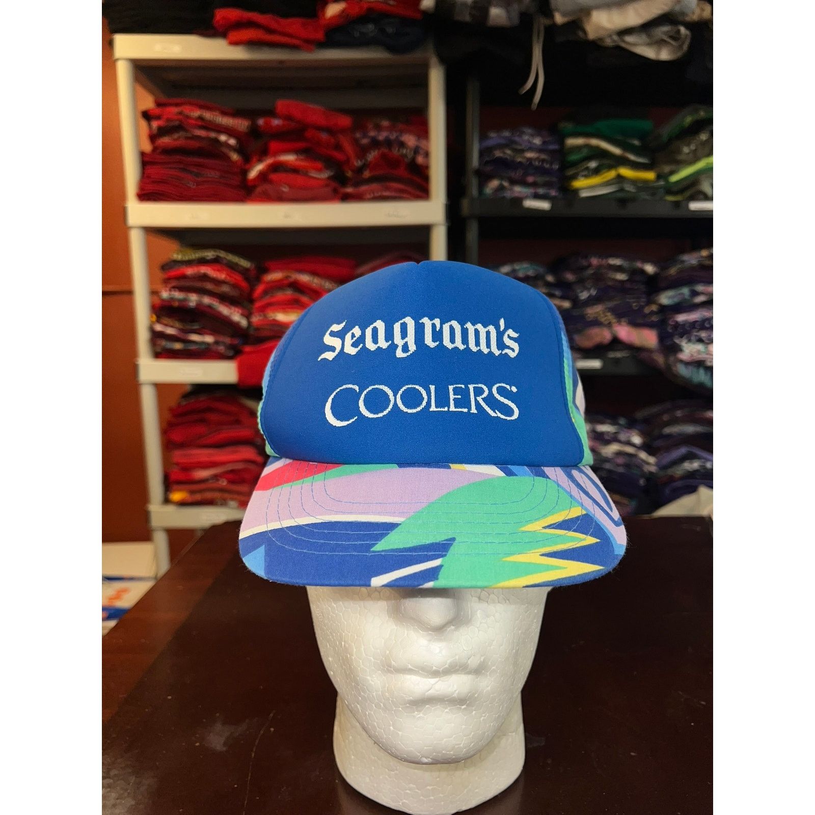 Vintage Vintage Seagrams Hat Seagram's Coolers Alcohol Drink Blue Size ONE SIZE - 1 Thumbnail