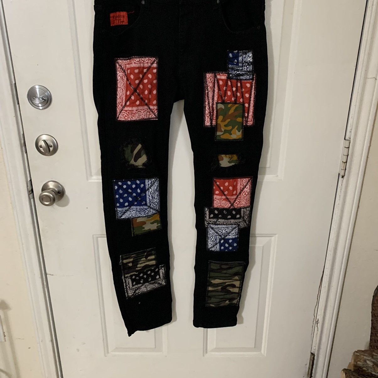 Reason Bandana Patchwork distressed slim skinny jeans Size US 32 / EU 48 - 1 Thumbnail