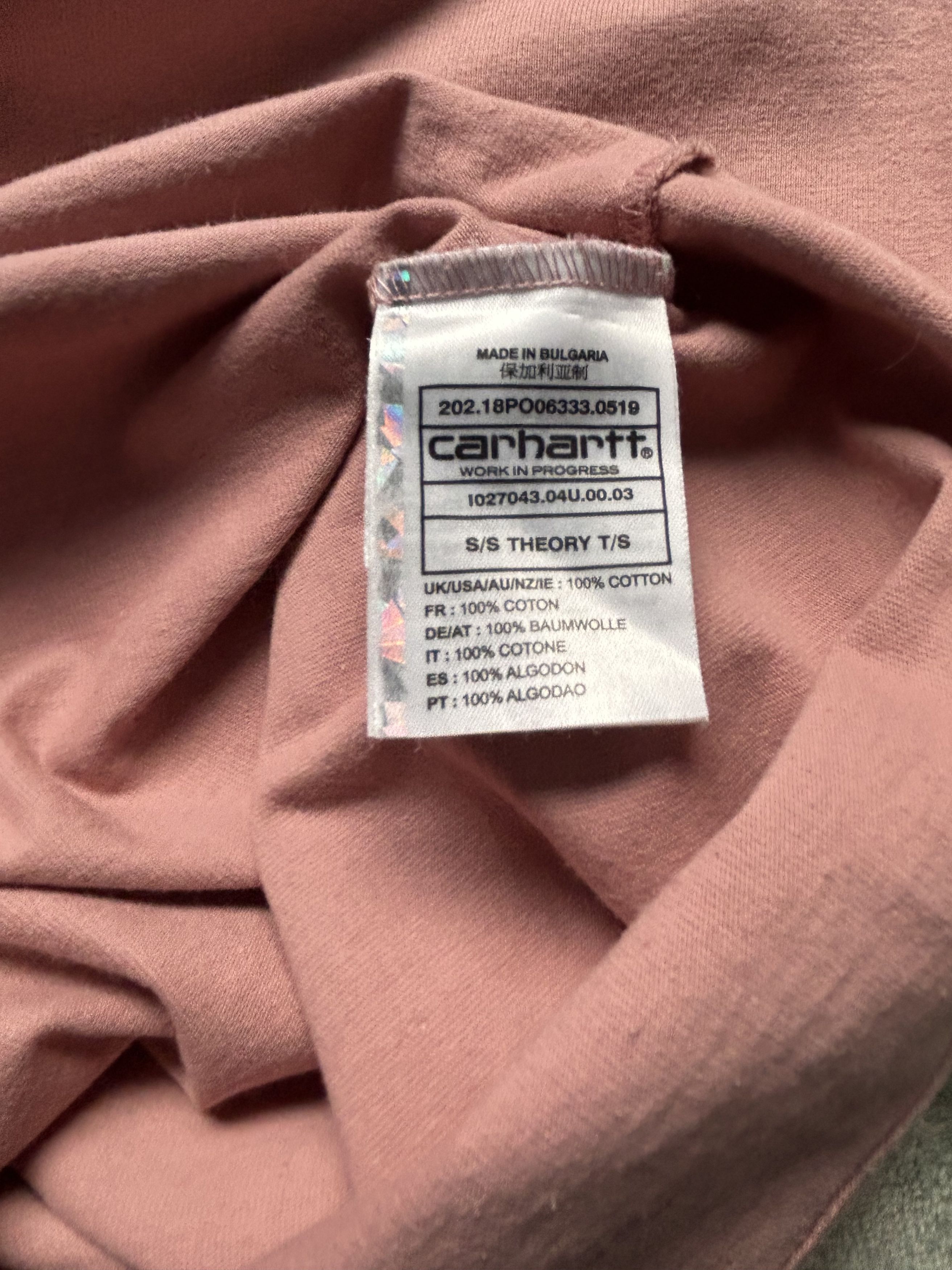 Carhartt Wip Carhartt WIP S/S Logo T-Shirt Dusty Rose - Size Medium Size US M / EU 48-50 / 2 - 8 Thumbnail