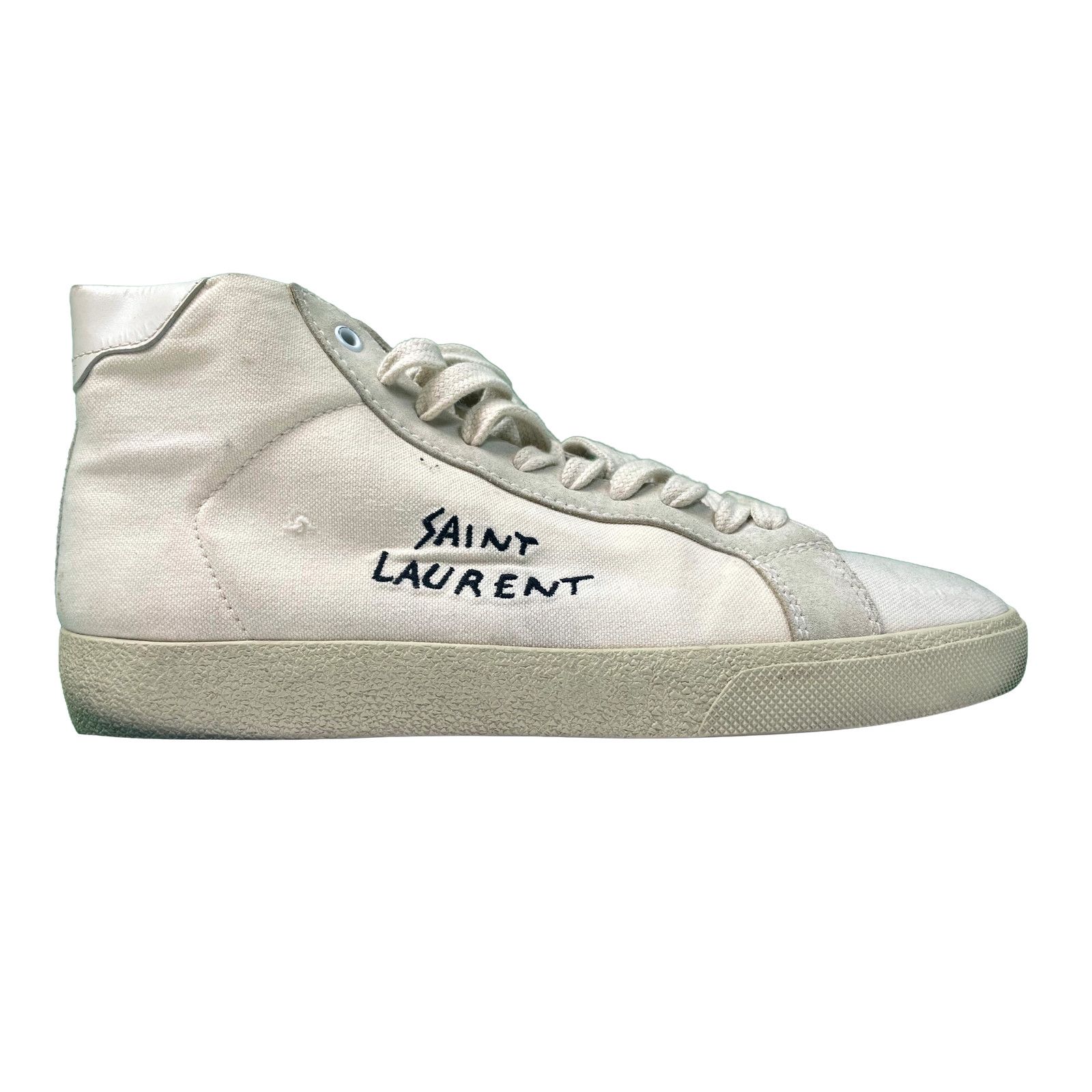 Saint Laurent Paris YSL Tan Hi White Sneakers Size US 9 / IT 39 - 1 Thumbnail