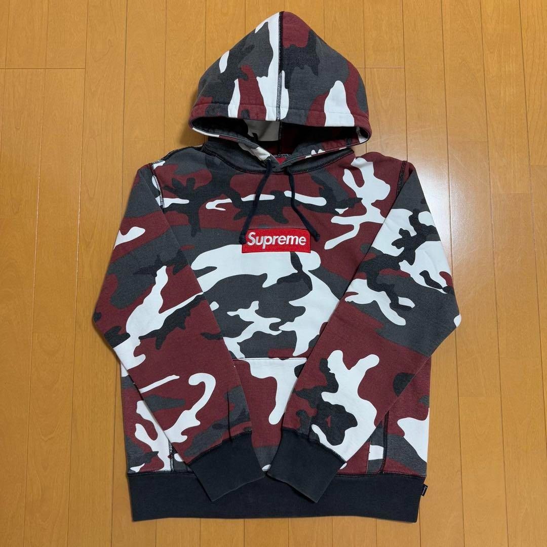 トップス Supreme 13AW Box logo sweatshirt hooded Supreme 13AW Box Logo Camouflage Hooded Sweatshirt Red M