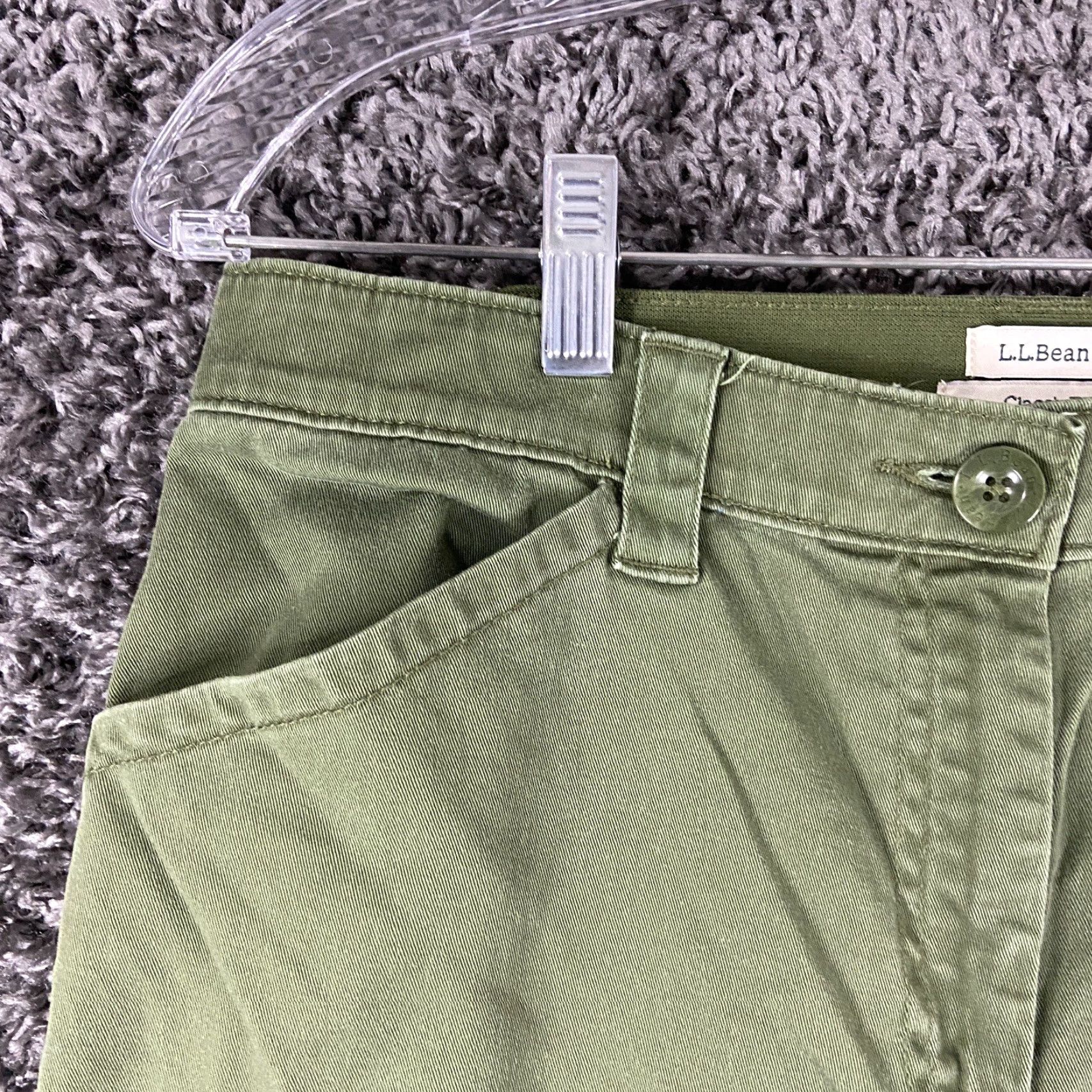 Vintage VINTAGE L.L. Bean Women's Pants Size 12 Green Wide Leg Chino Classic Fit Size 34" / US 12 / IT 48 - 3 Thumbnail