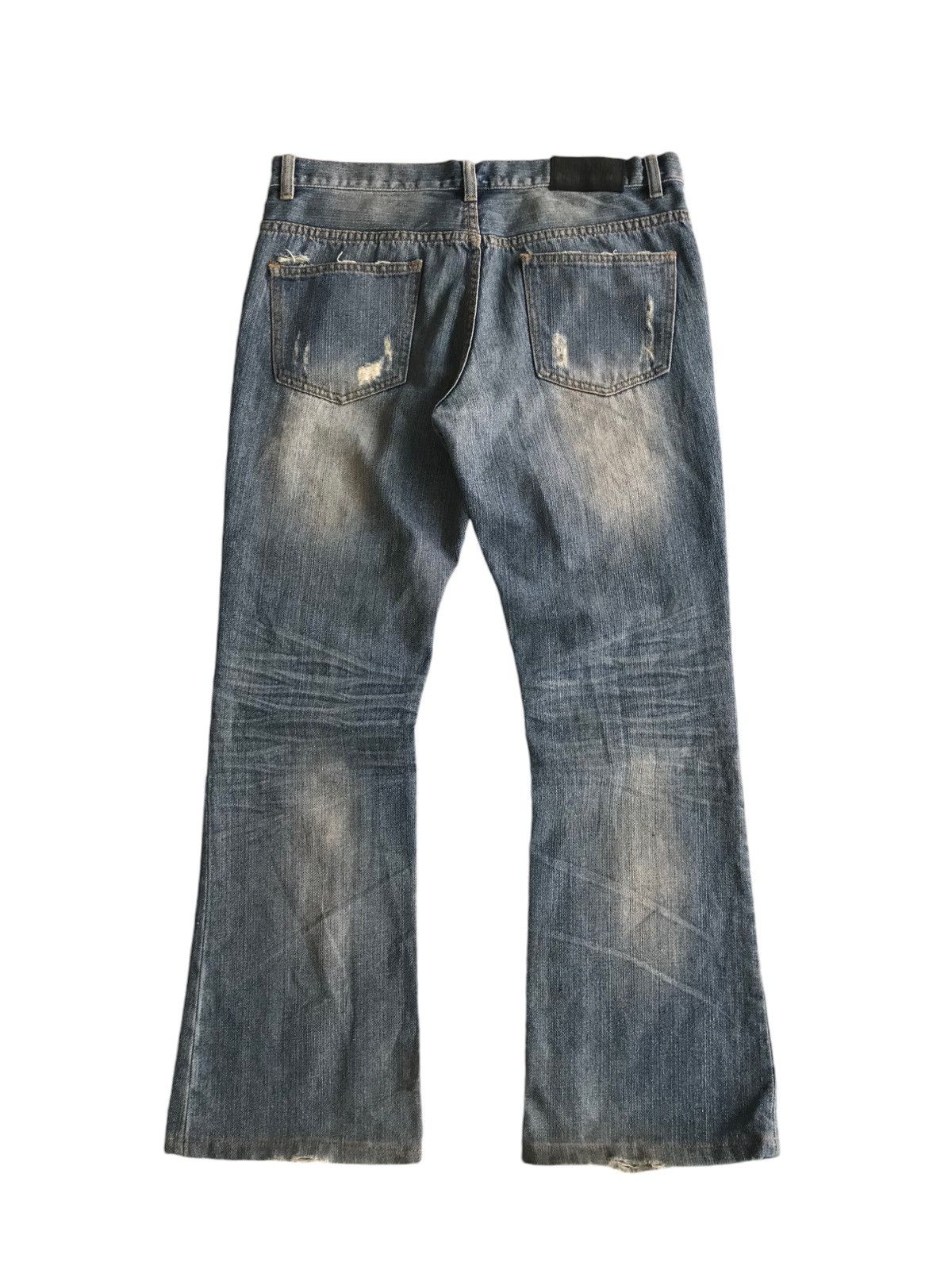 If Six Was Nine × Japanese Brand × Le Grande Bleu (L.G.B.) Jackrose Distressed Flare Denim Size US 33 - 2 Thumbnail