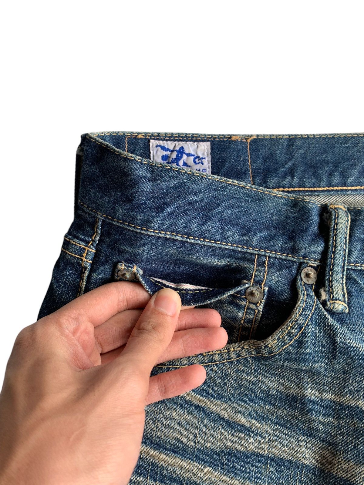 Kapital Vintage Eight-G Japanese Mudwash Selvedge Distressed Denim Size US 32 / EU 48 - 16 Thumbnail