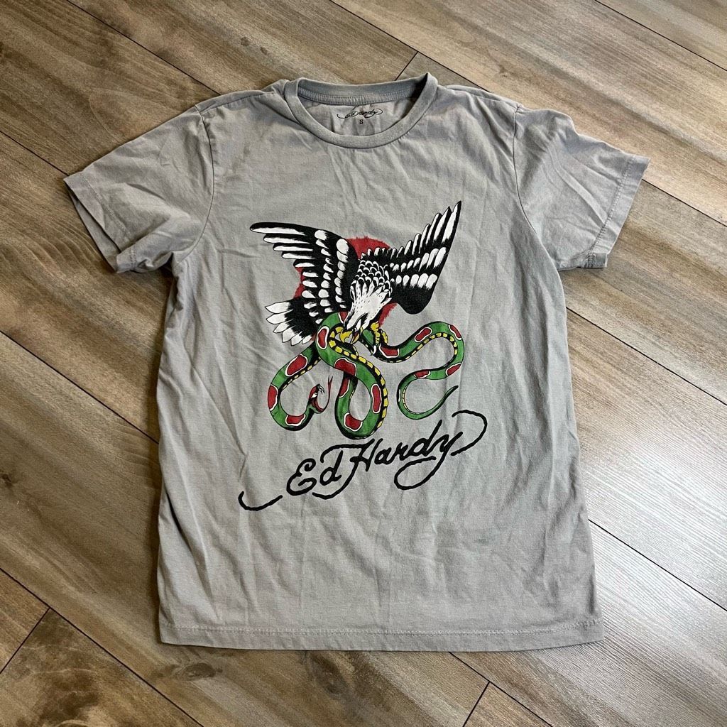 Ed Hardy Ed Hardy Grey Casual Graphic Tee Shirt Men Small Bin P-17 Size US S / EU 44-46 / 1 - 1 Thumbnail