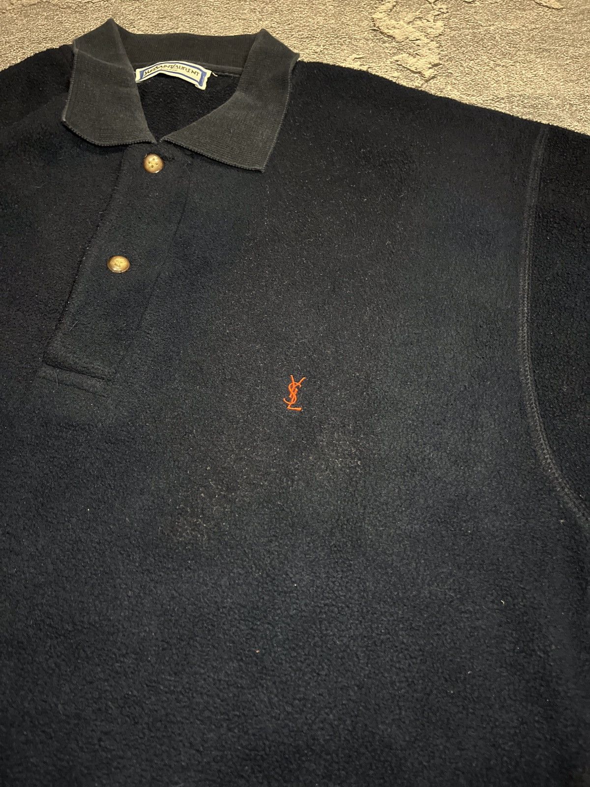 Vintage × Yves Saint Laurent Fleece YSL Sweatshirt 1/4 Logo YSL Sweater Size US XL / EU 56 / 4 - 6 Thumbnail