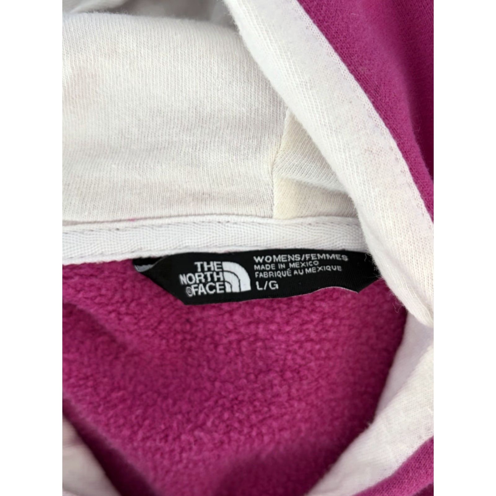 The North Face The North Face Hoodie Women Pink Logo Long Sleeve Large Pullover Fleece Kangaroo Pocket Activewear Winter Fall Spring Regular Fit Size L / US 10 / IT 46 - 6 Thumbnail