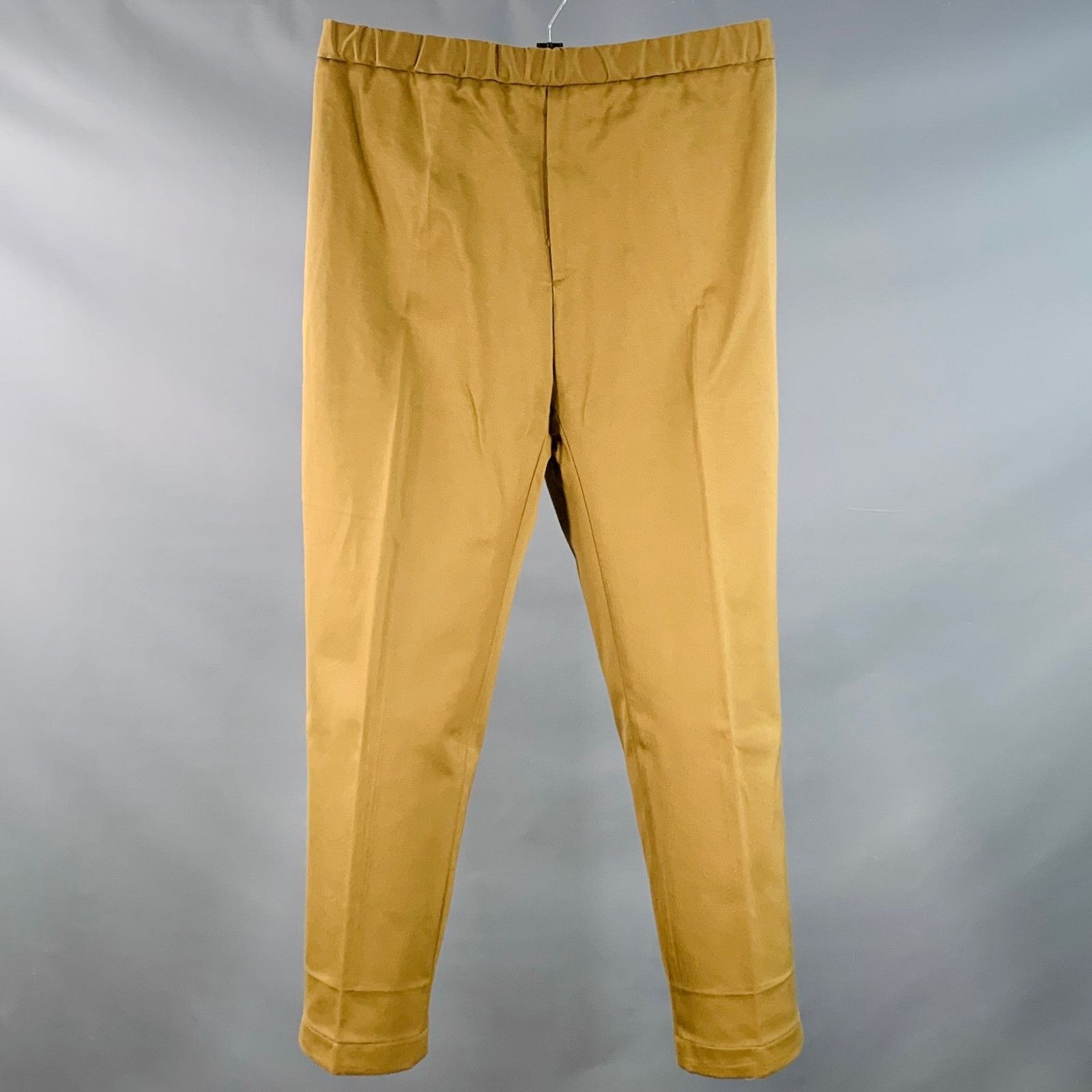 Jil Sander JIL SANDER Size L Tan Cotton Drawstring Casual Pants Size US 36 / EU 52 - 1 Thumbnail