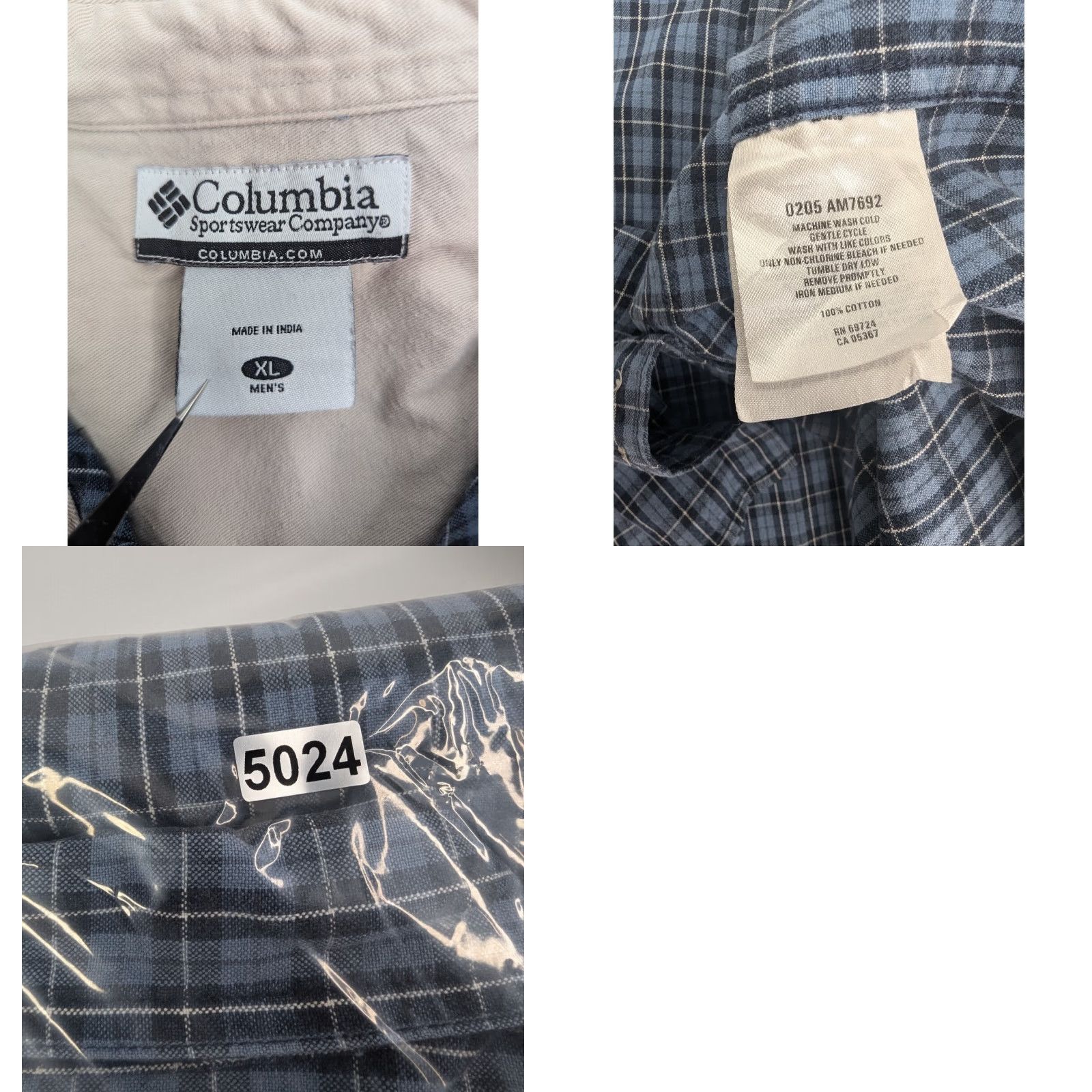 Vintage **Columbia Men's Blue Plaid Button-Down Hiking Shirt Size XL** User: Columbia Men's Blue Plaid Button-Down Hiking Shirt Size XL Size US XL / EU 56 / 4 - 8 Thumbnail