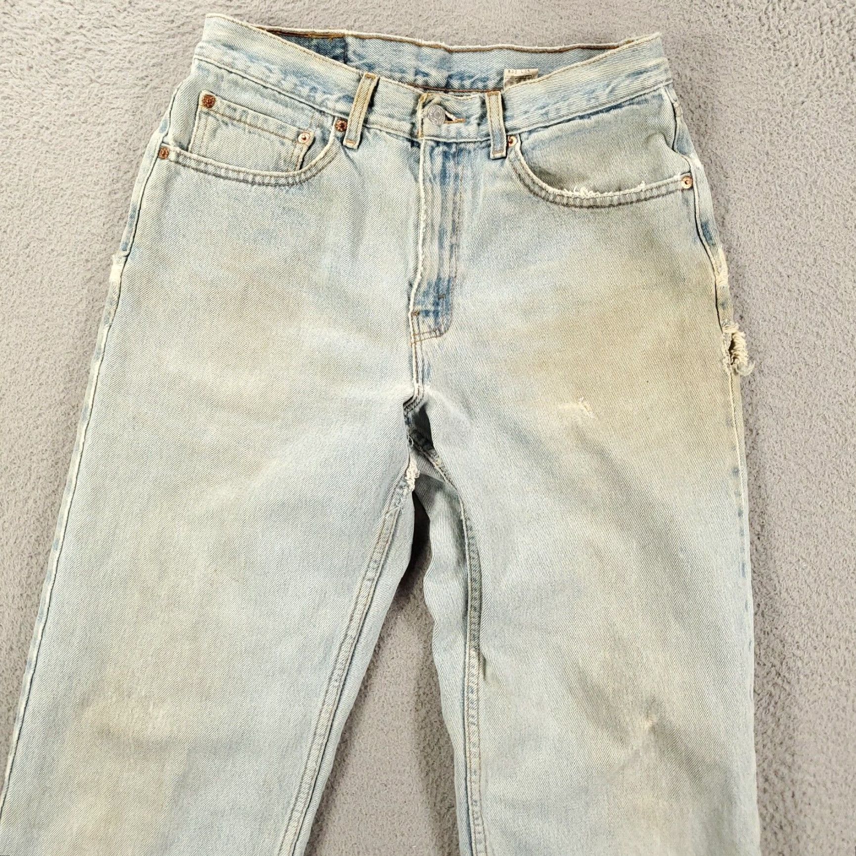 Levi's VINTAGE Levi's 550 Jeans Mens 33x34 9 0s Grunge Distressed Relaxed Denim Blue 5-Pocket Logo 550 90s Mens Jeans Size US 33 - 2 Thumbnail