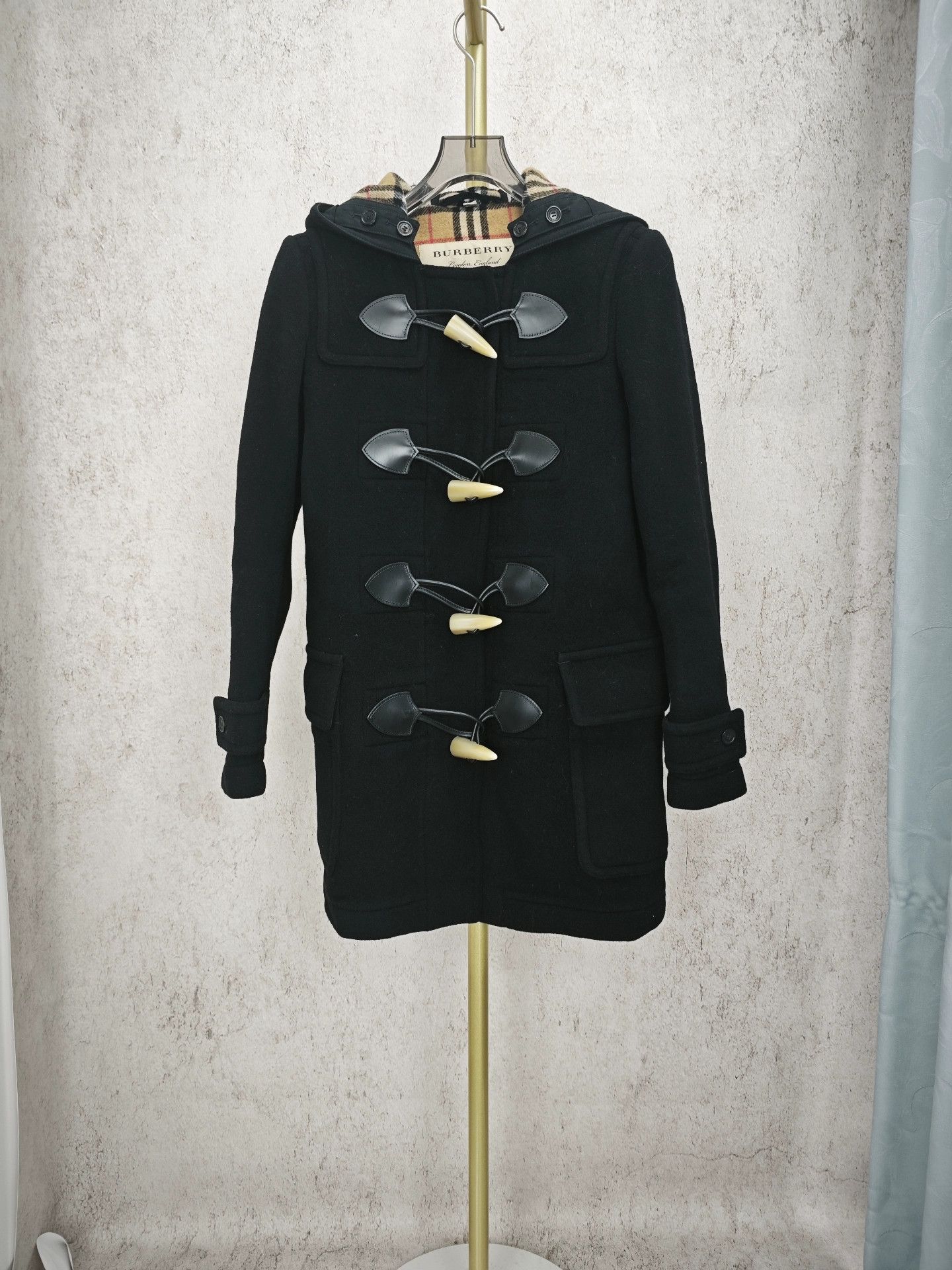 Burberry Burberry Black Wool Toggle Coat UK8 Size US M / EU 48-50 / 2 - 1 Thumbnail