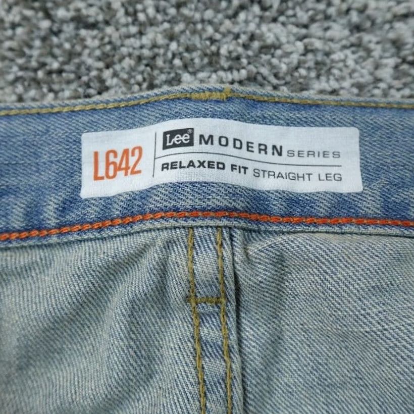 Lee Lee Jeans Mens 40X30 Light Blue Denim Pants Relaxed Straight Stretch 5-Pocket Design Jeans Size US 40 / EU 56 - 7 Thumbnail
