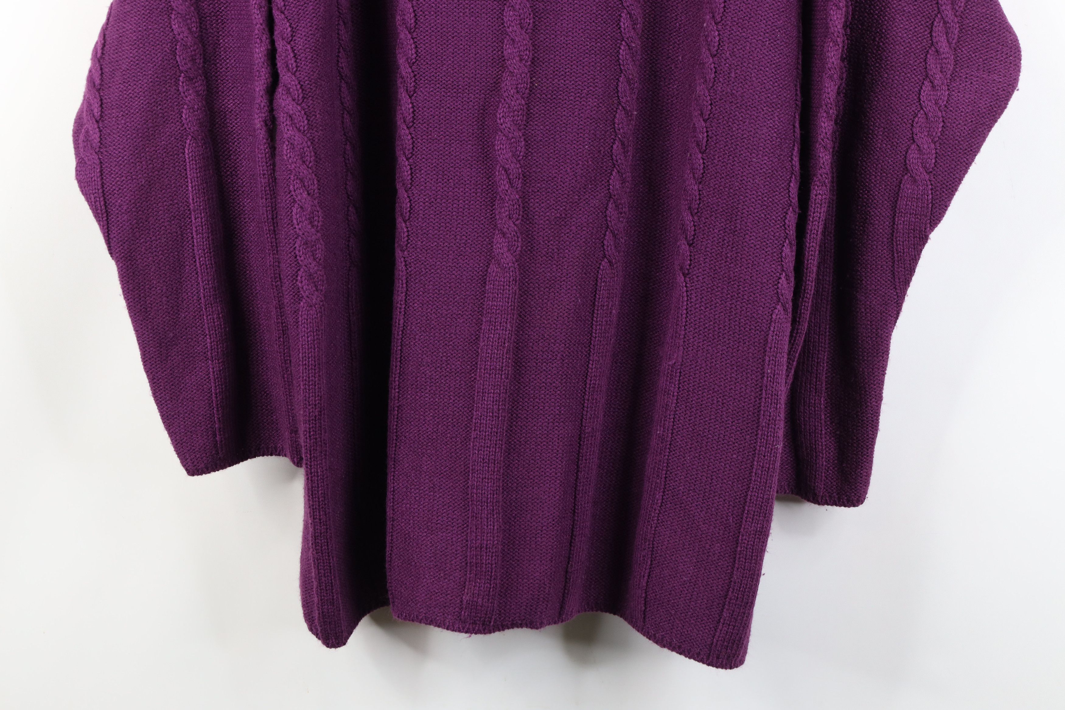 Vintage Vintage 90s Streetwear Cable Crewneck Sweater Purple USA Size XL / US 12-14 / IT 48-50 - 3 Thumbnail