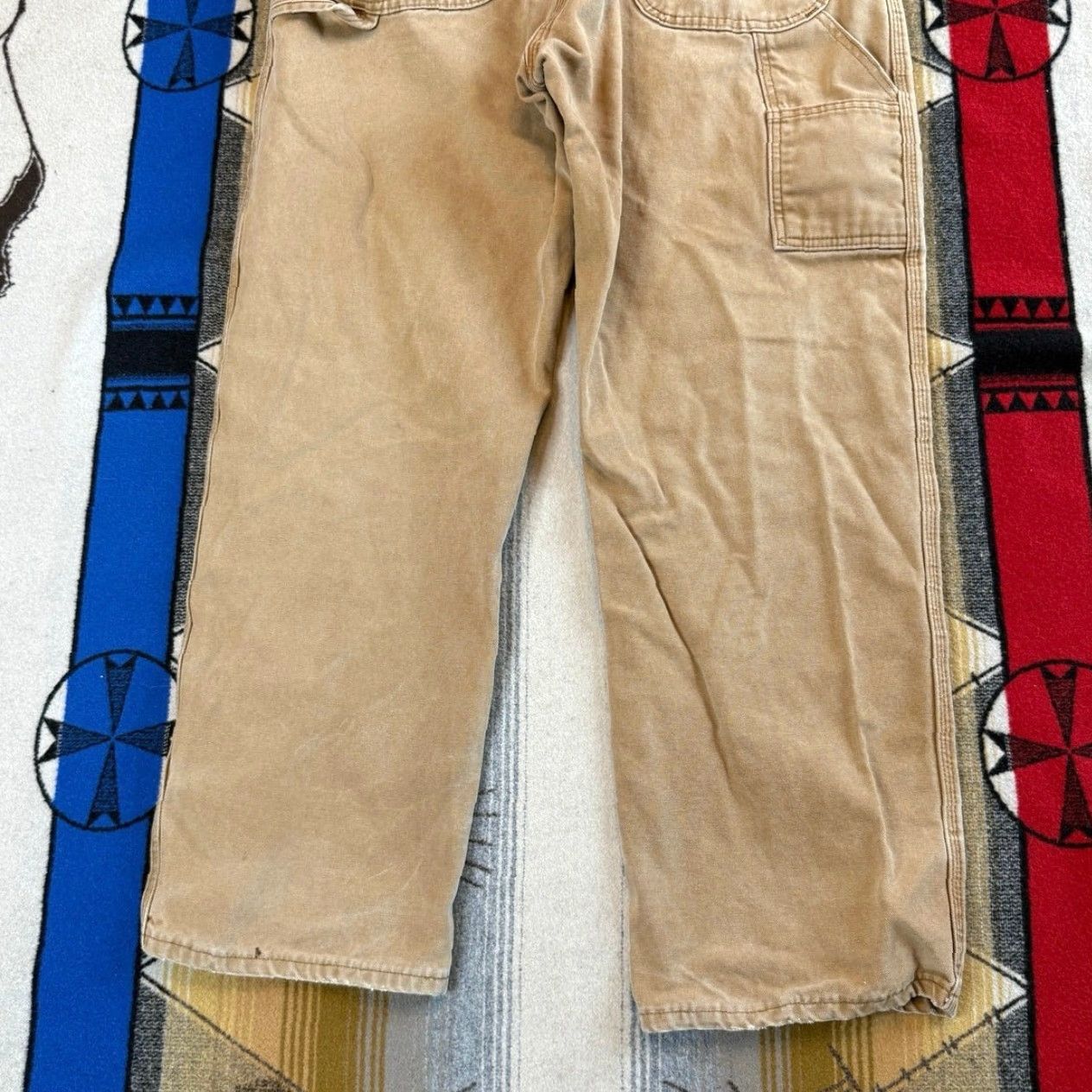 Dickies VINTAGE Dickies Canvas Carpenter Pants Jeans 40x32 Brown Regular Men 90s Grunge Workwear Distressed Canvas Straight Inseam 32" Button Zip Size US 40 / EU 56 - 7 Thumbnail