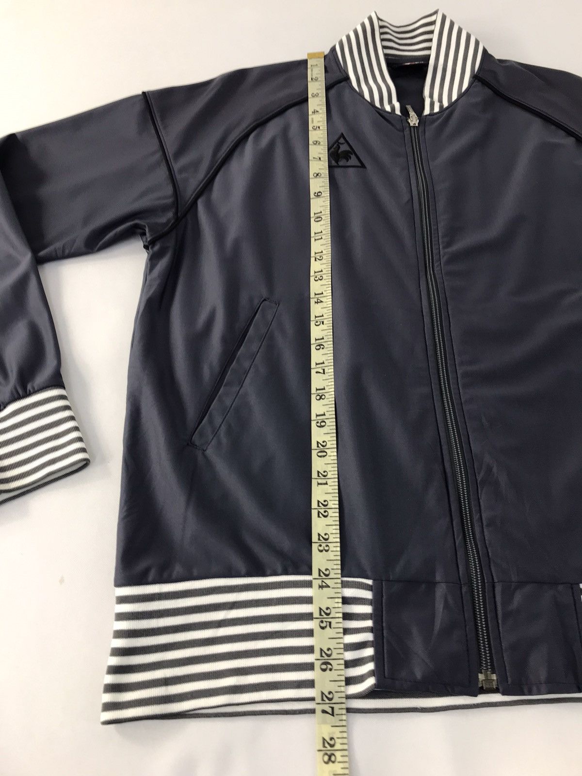 Le Coq Sportif × Vintage Vintage Sweater Sportwear LecoqSportif Zipper Design Striped Size US M / EU 48-50 / 2 - 13 Thumbnail