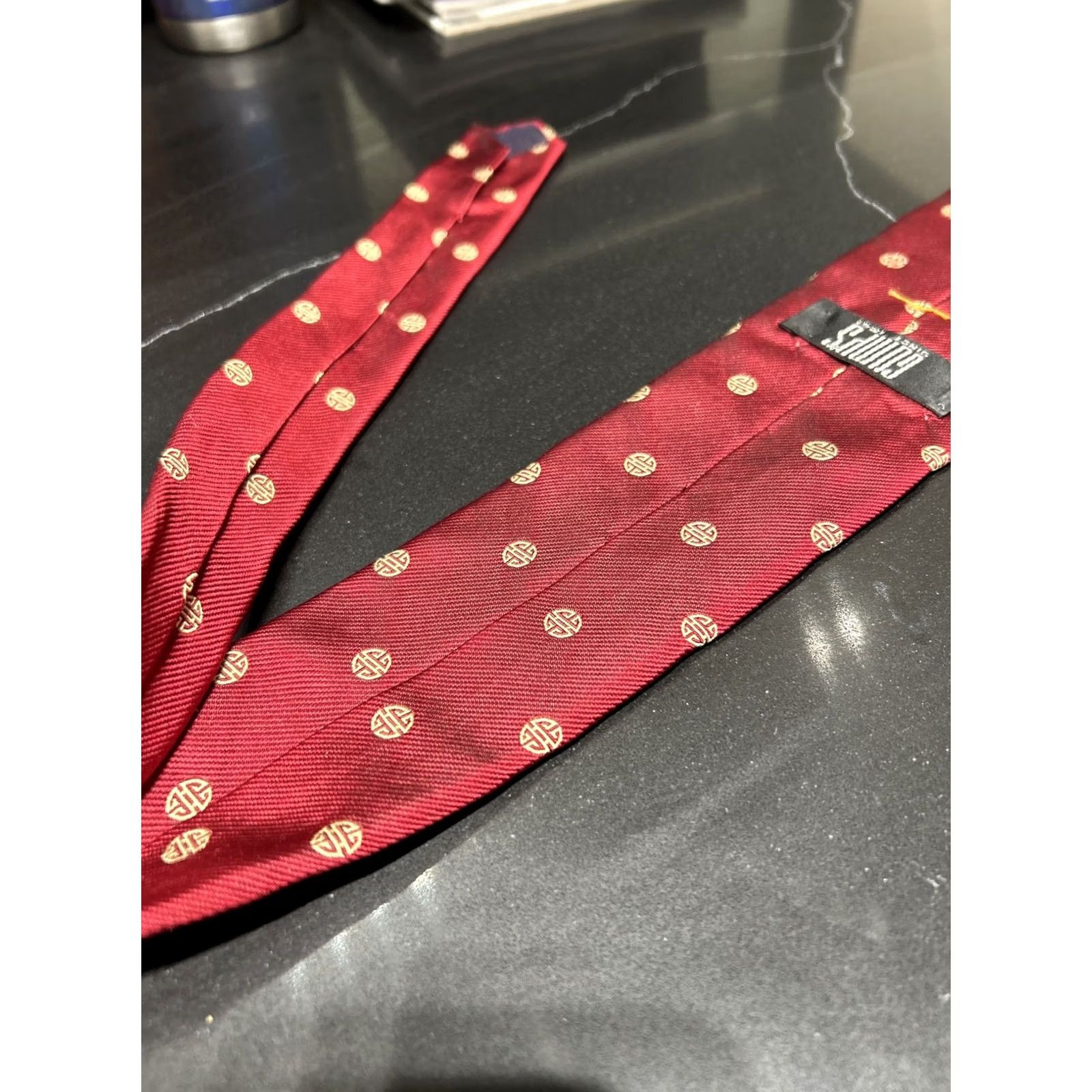 Vintage VINTAGE Gumps Silk Tie Burgundy Men Tie Silk Size ONE SIZE - 7 Thumbnail