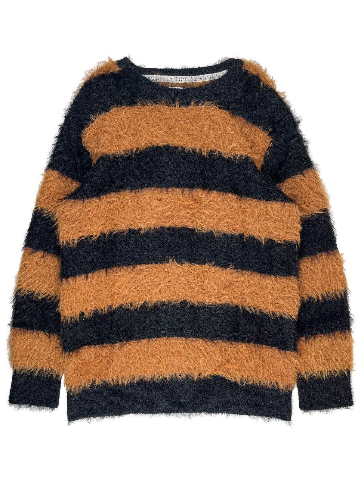 Number (N)ine Number (N)ine Mohair Furry Striped Sweater Orange Size US L / EU 52-54 / 3 - 1 Thumbnail