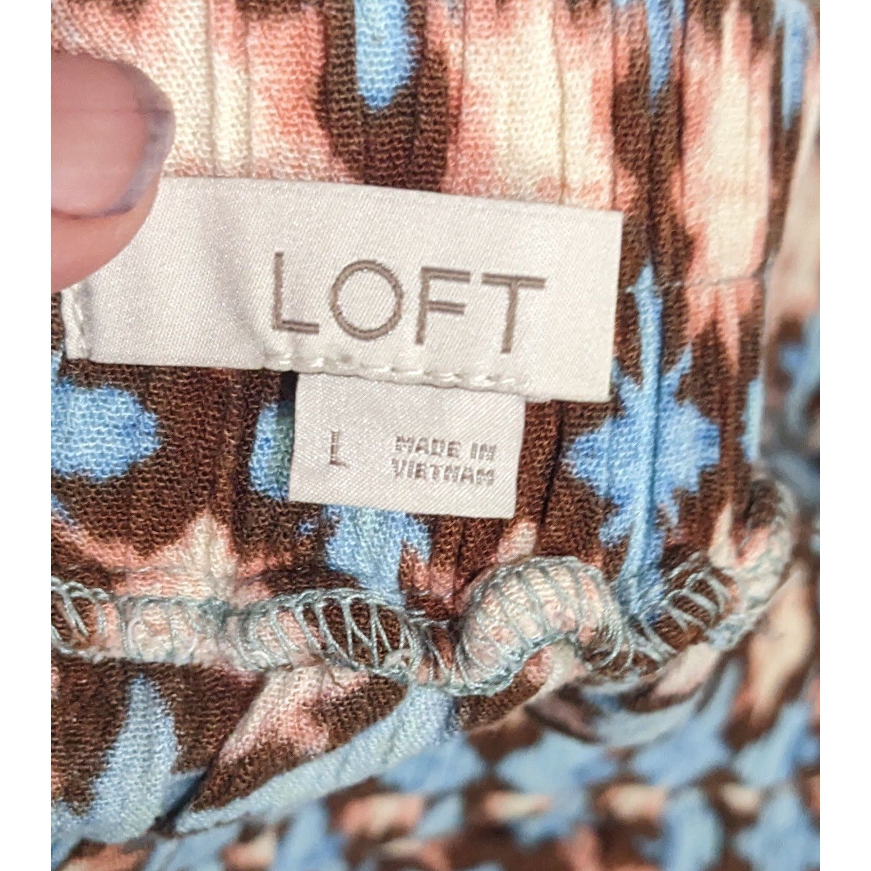 Loft Loft Cottagecore Blue Brown And Pink Abstract Maxi Skirt Size 32" / US 10 / IT 46 - 6 Thumbnail