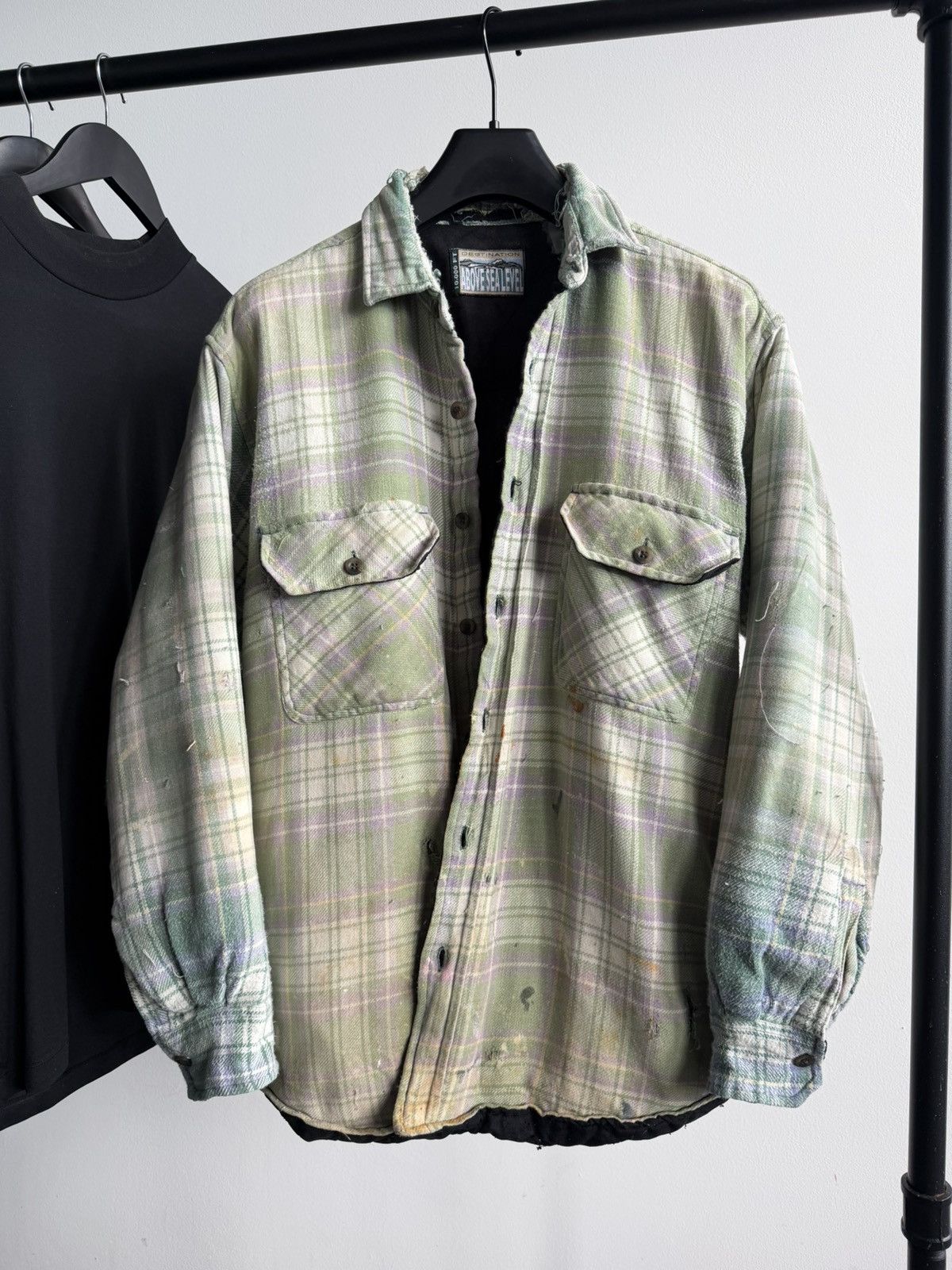Vintage 90s Sickly Thrashed Distressed Padded Grunge Erd Flannel Size US M / EU 48-50 / 2 - 5 Thumbnail