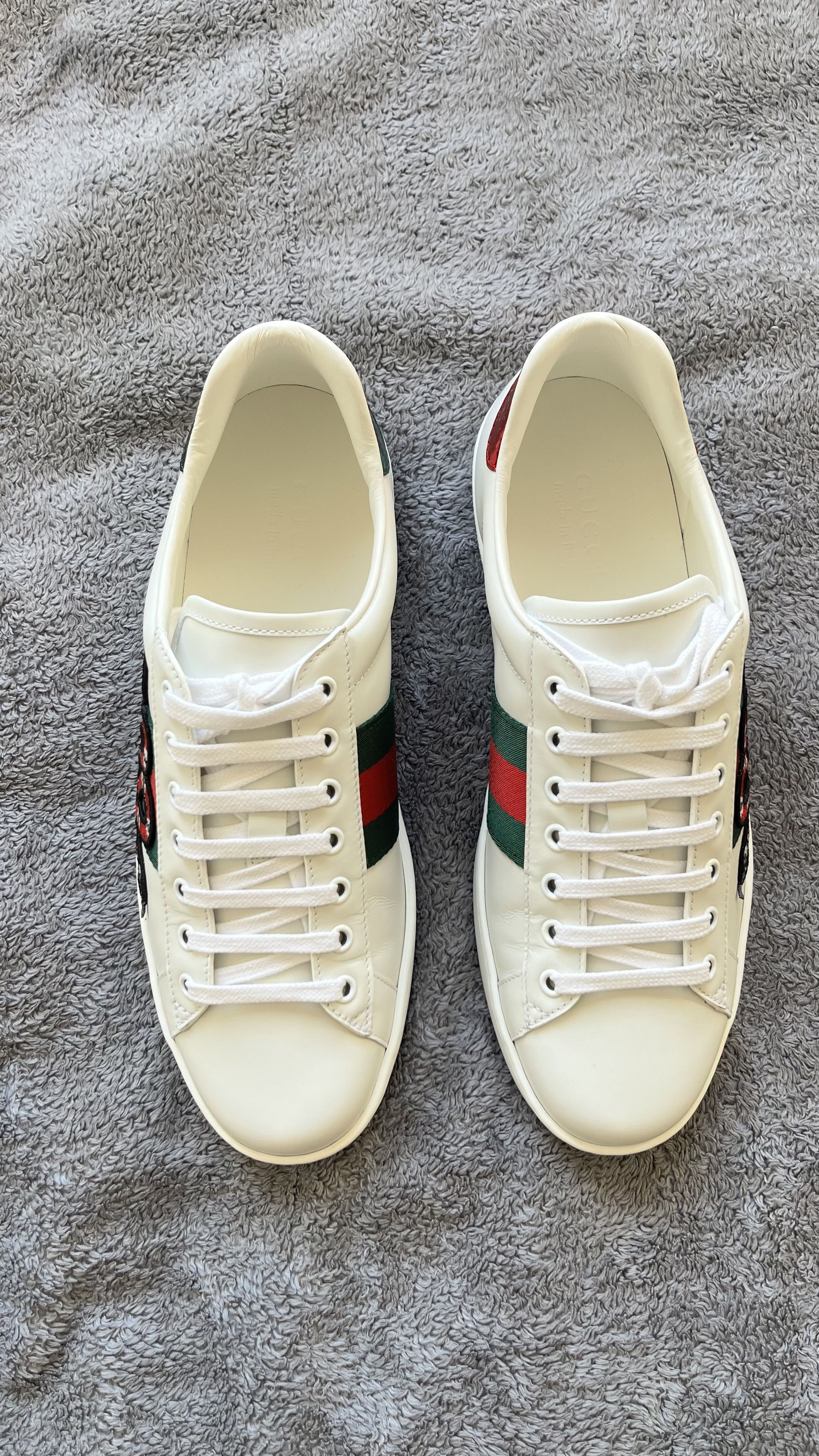 Gucci Gucci Ace Embroidered Snake Sneakers – White Size US 9 / EU 42 - 4 Thumbnail