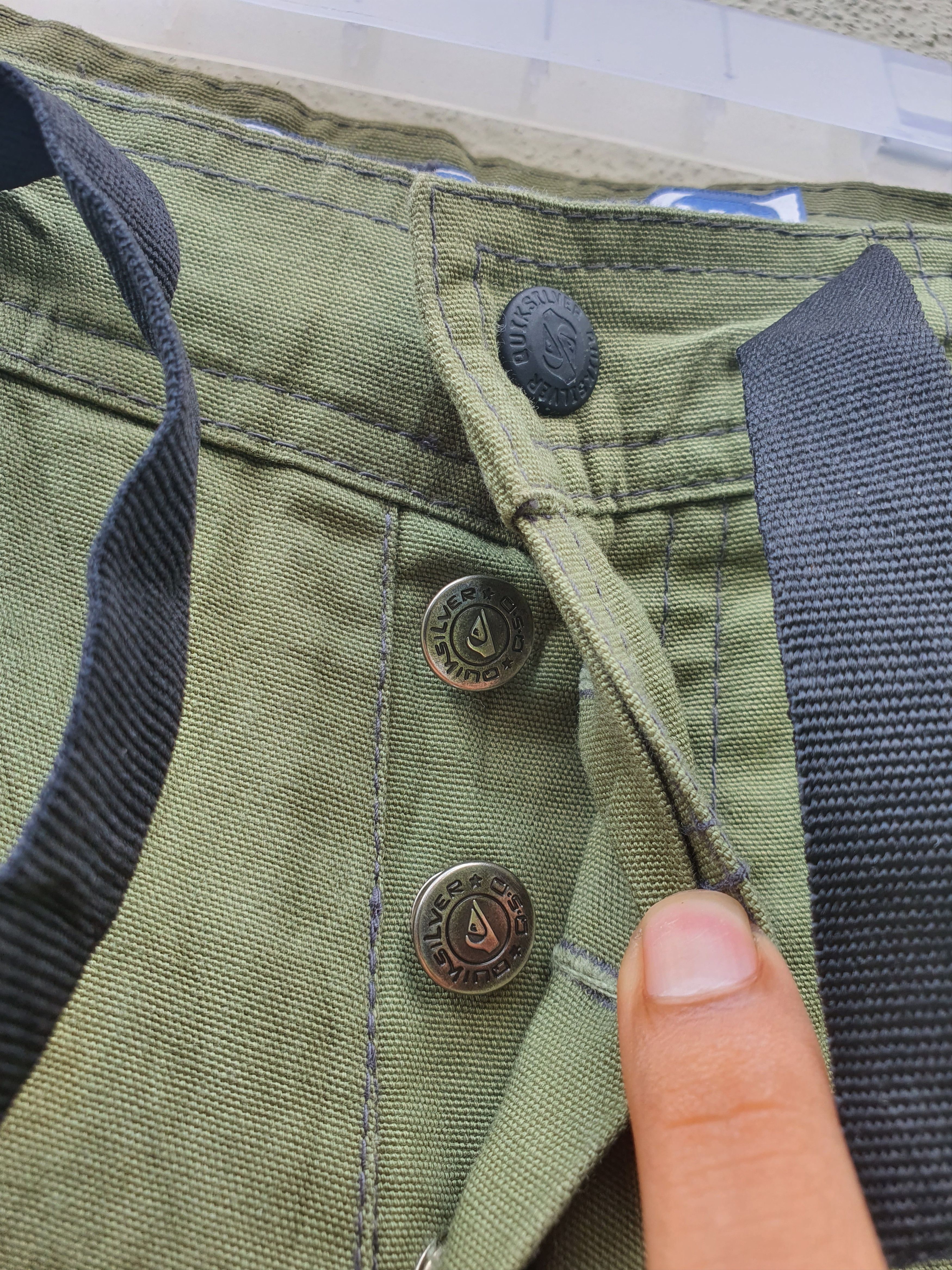 Quiksilver × Vintage 🔥 Vintage 90s QUIKSILVER Olive Green Sun Faded Pants Size US 34 / EU 50 - 11 Thumbnail