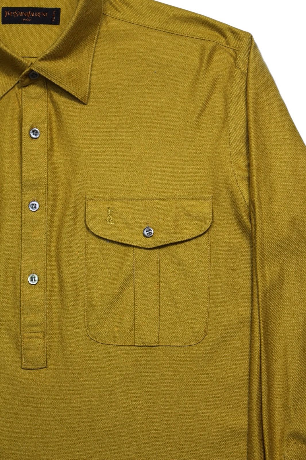 Saint Laurent Paris 1970S YVES SAINT LAURENT PARIS MUSTARD UTILITY SHIRT Size US L / EU 52-54 / 3 - 4 Thumbnail