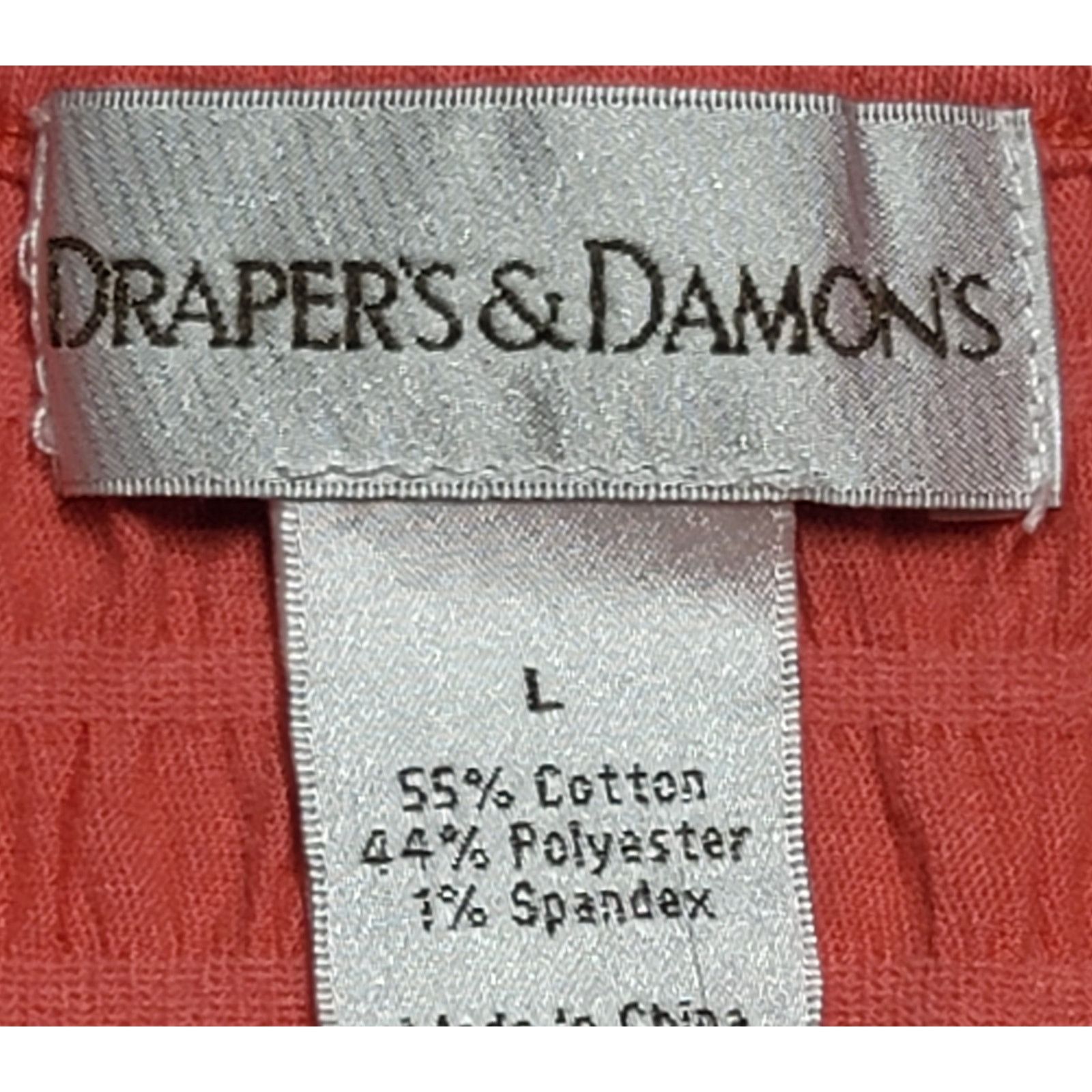 Other Draper's & Damon's Coral Orange Pink Puckered Material Top L Size L / US 10 / IT 46 - 4 Thumbnail