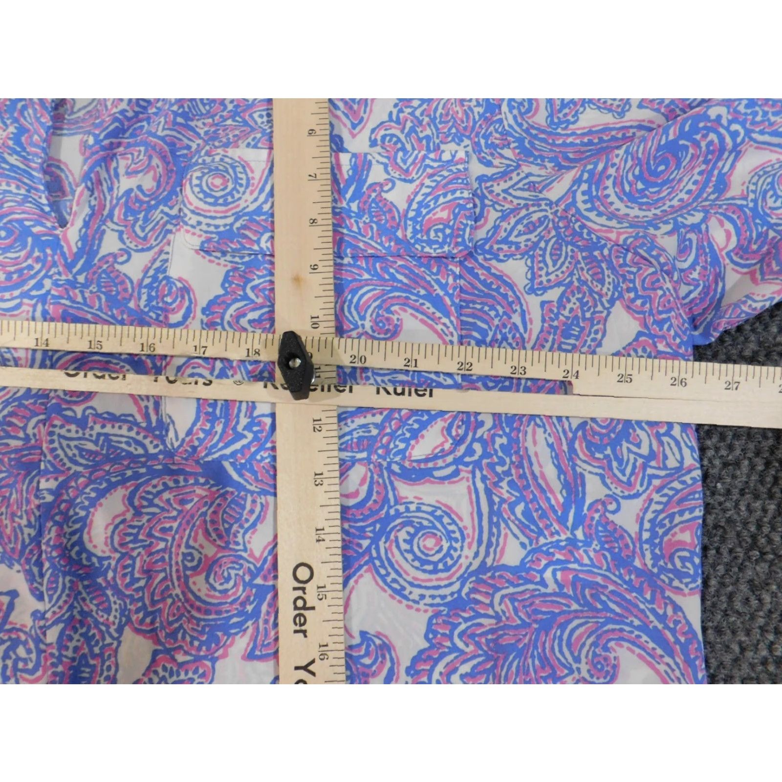 Jones New York Jones New York Blouse 3X Womens Pullover Polyester Purple Geometric Floral Round Neck Long Sleeve Plus Size Classic Lightweight Size XXL / US 16-18 / IT 52-54 - 6 Thumbnail