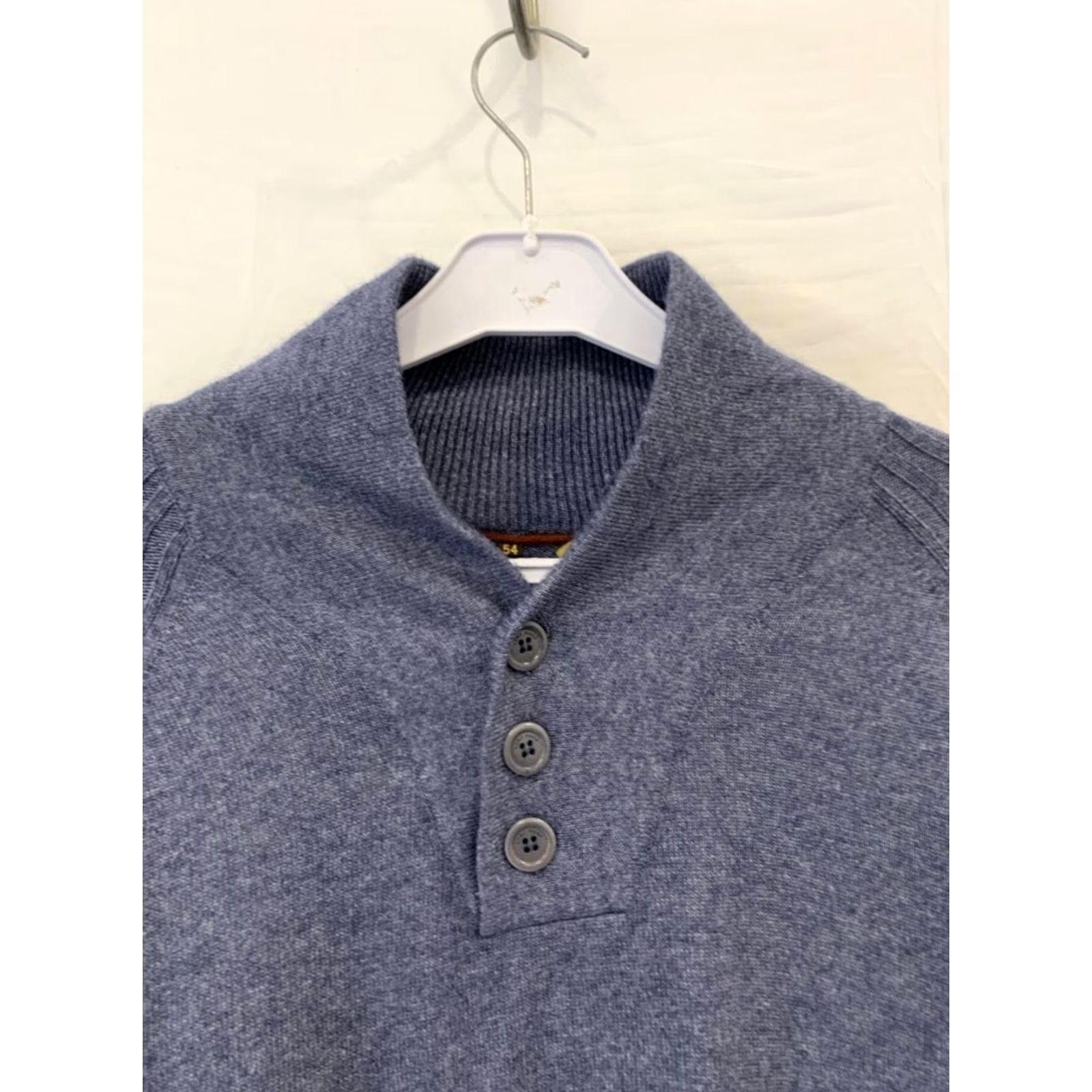 Loro Piana Loro Piana Silk Cashmere Sweater Mens XL Blue Roadster Mock Neck Henley Pullover Shirt Size US XL / EU 56 / 4 - 8 Thumbnail