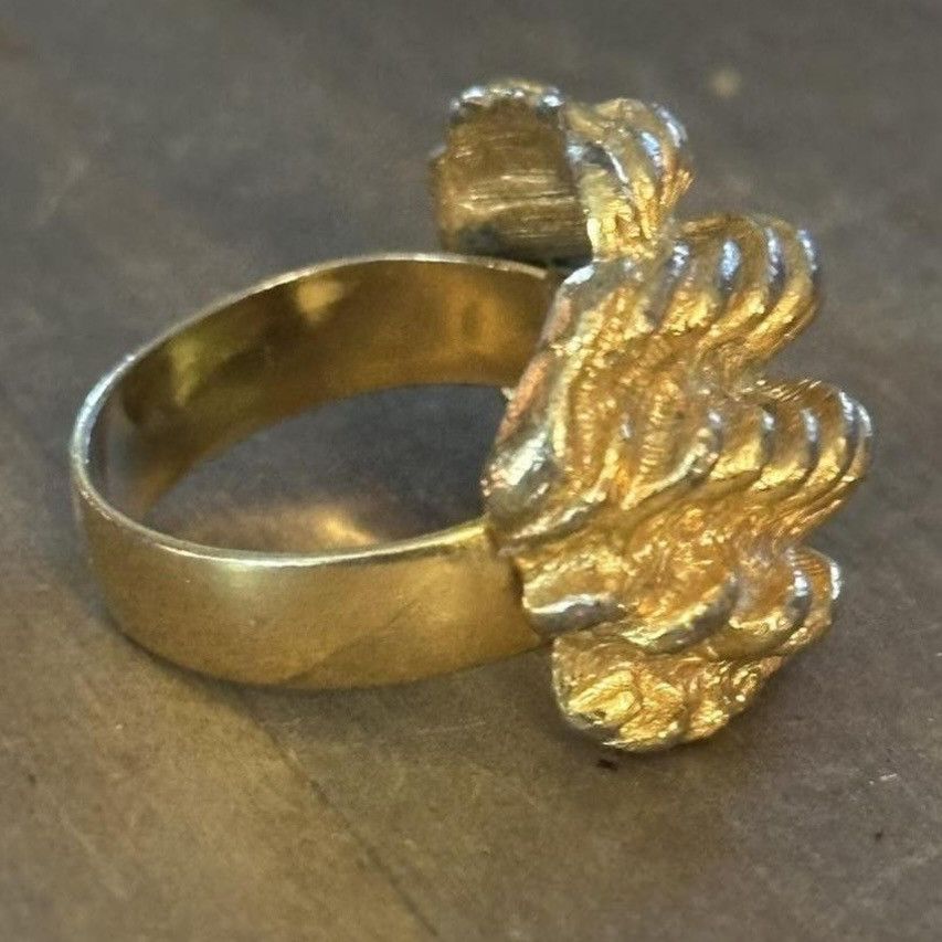 Vintage Vintage gold tone chunky rope ring Size ONE SIZE - 4 Thumbnail
