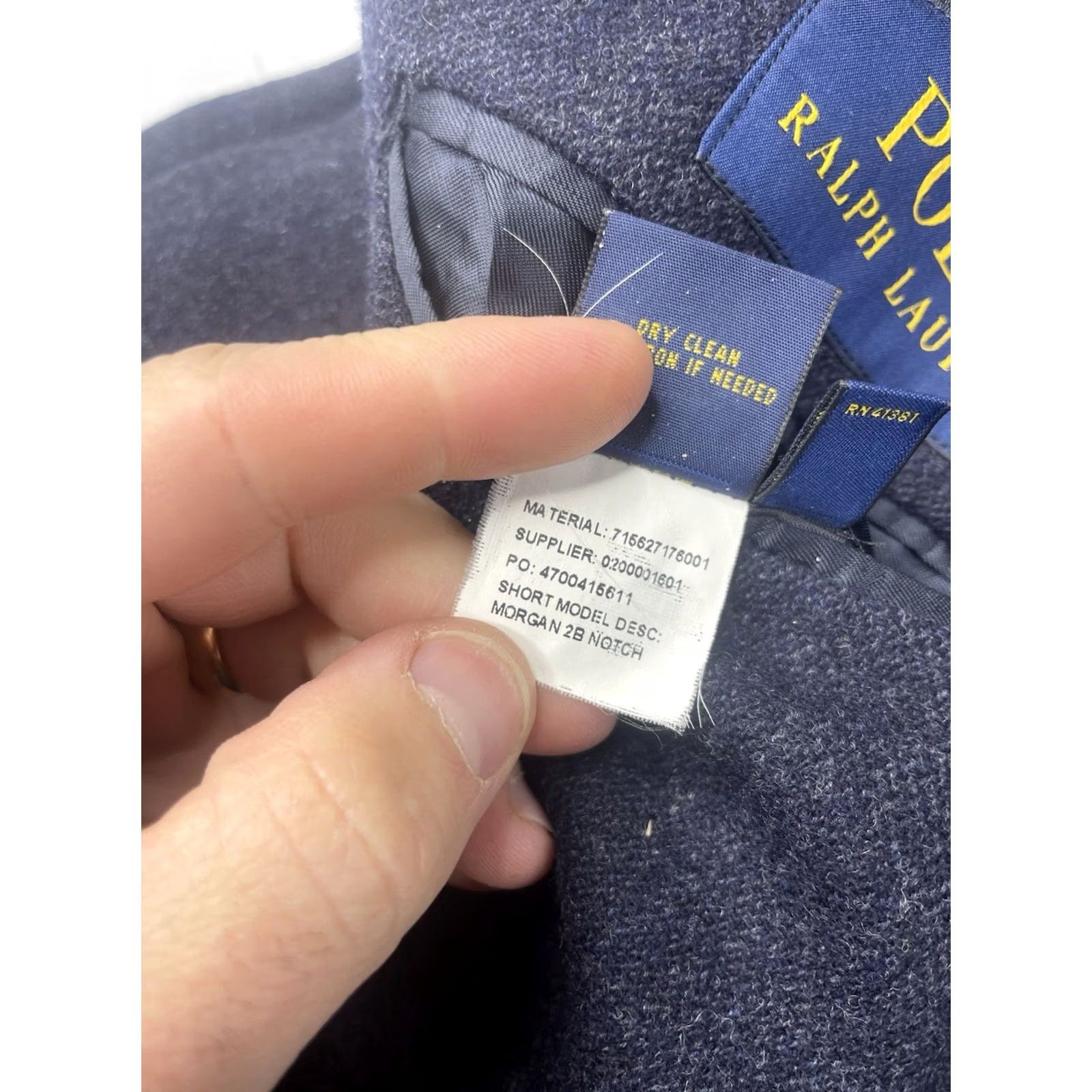 Polo Ralph Lauren Polo Ralph Lauren Blazer Mens Athletic 46 Regular Blue Wool Notch 2B Single-Breasted Three-Button Untold No Stains Tiny Hole Vintage No N/A Size US XXL / EU 58 / 5 - 6 Thumbnail