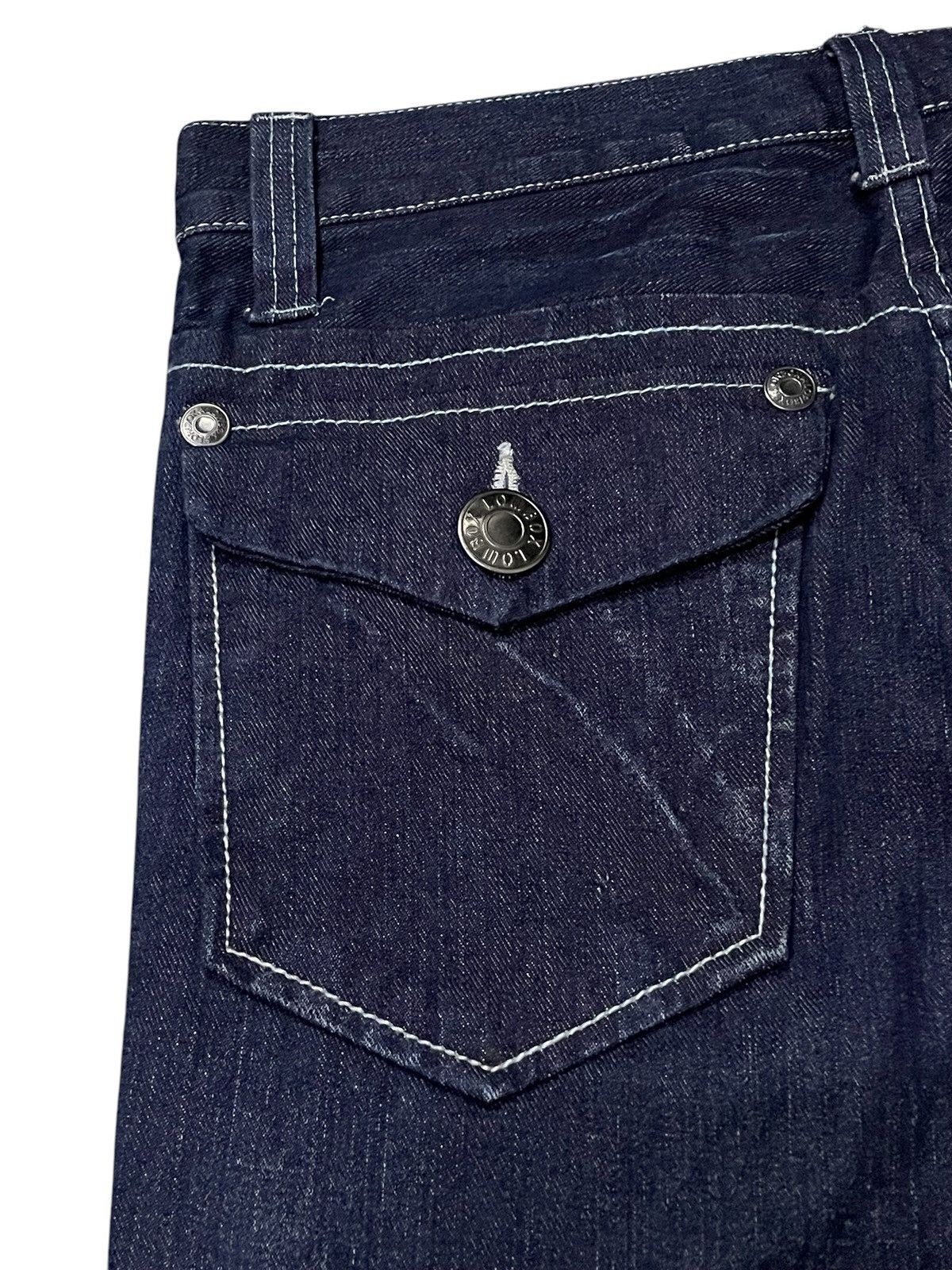 GOSTAR DE FUGA × LOWBOX Lowbox Japan Indigo Wash Contrast Stitched Straight Jeans Size US 31 - 19 Thumbnail