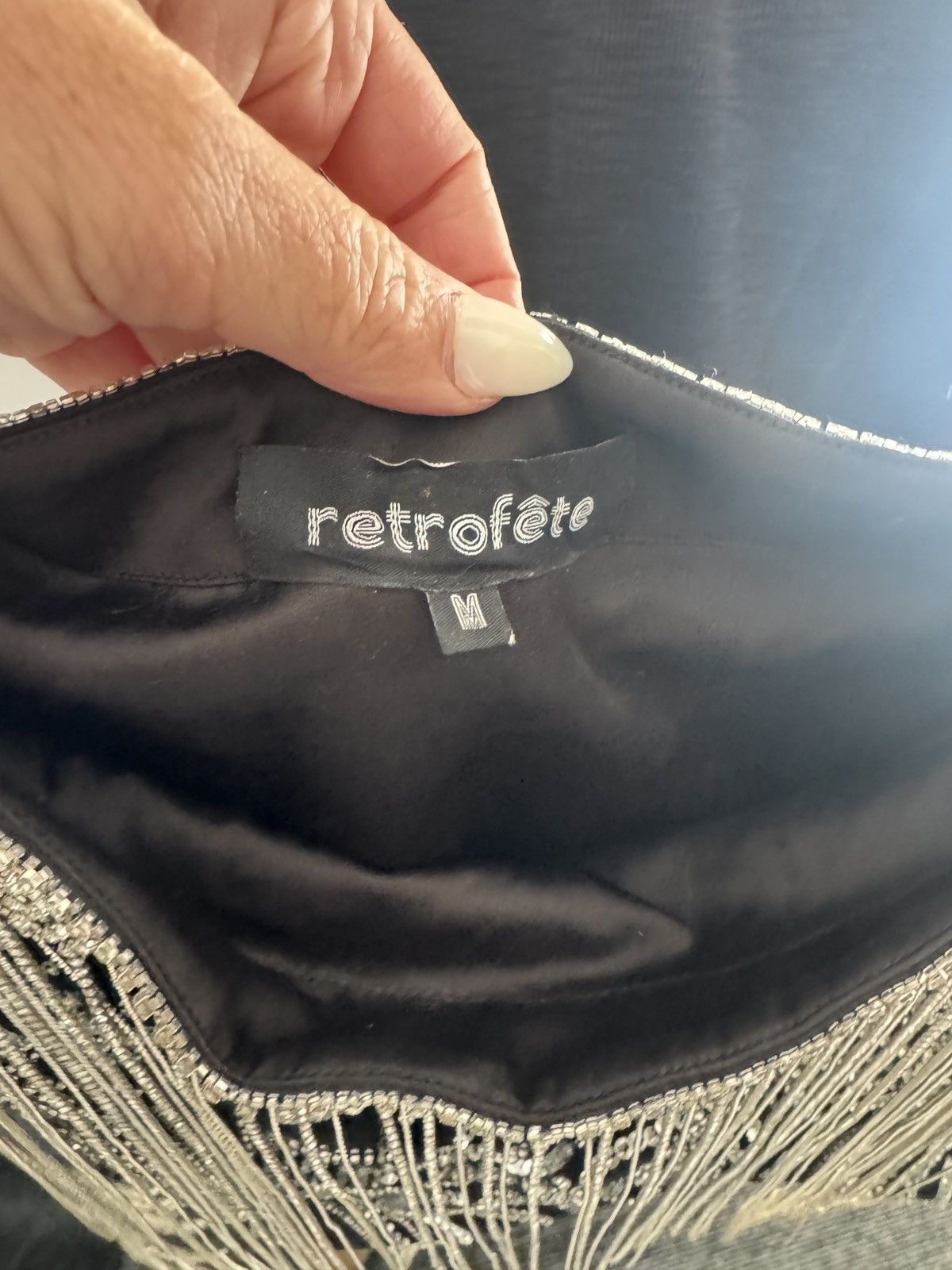 Retrofete Black and silver mini skirt (top also posted seperately) Size 28" / US 6 / IT 42 - 2 Thumbnail