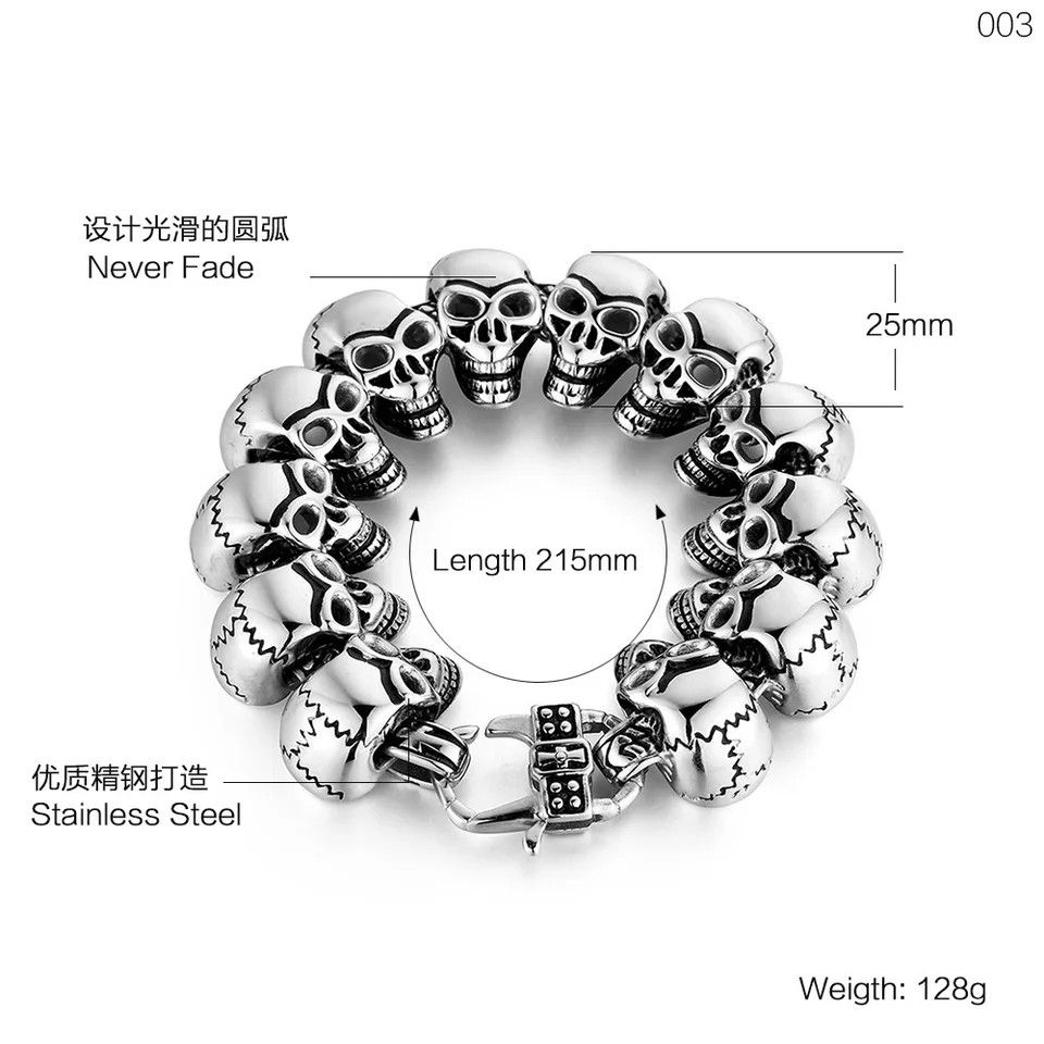 Other Skull Super Domineering Stainless Steel Bracelet Size ONE SIZE - 3 Thumbnail