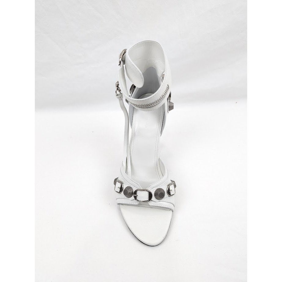 Balenciaga o1rshd1 Arena Cagole Sandals in Optic White/Silver Size US 8 / IT 38 - 7 Thumbnail