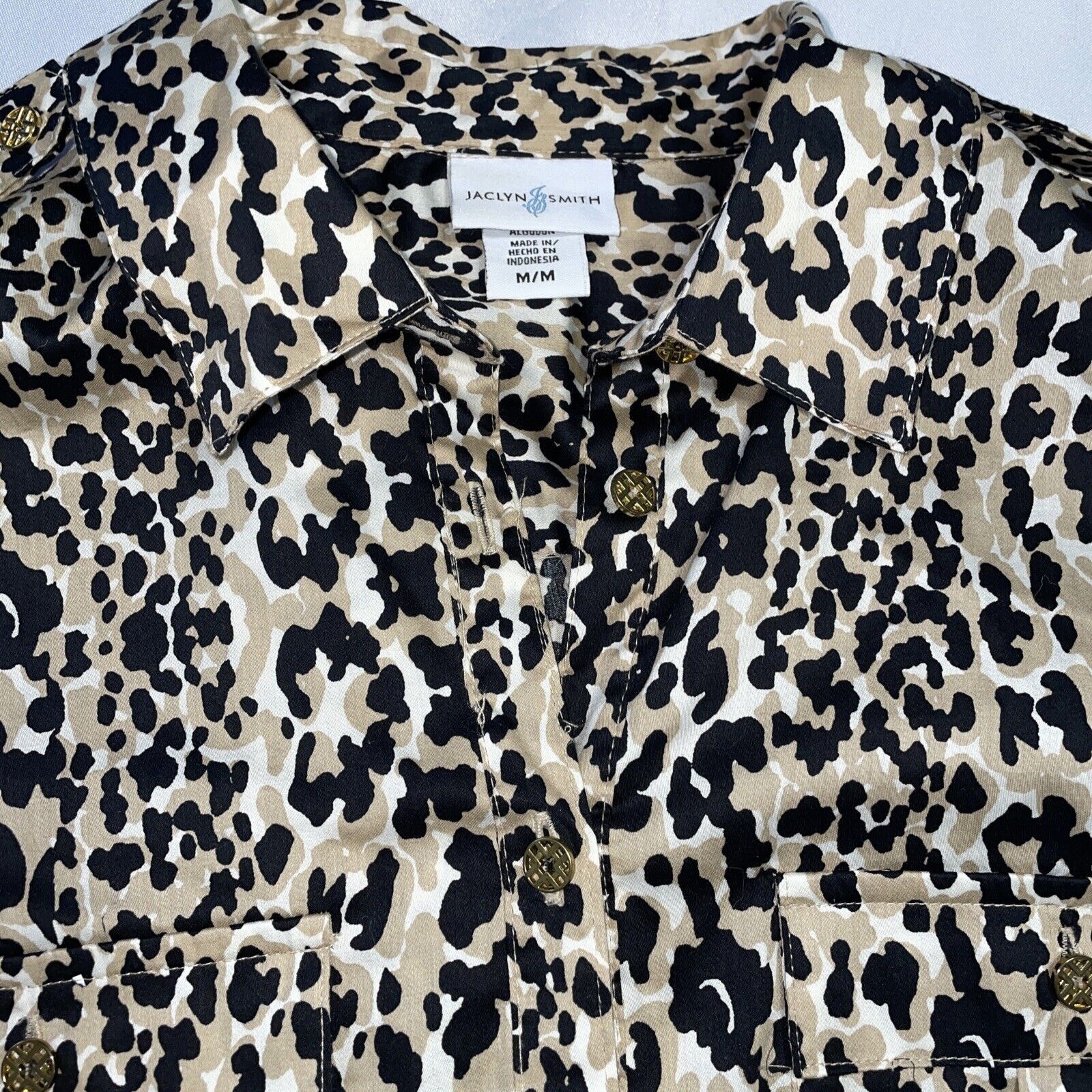 Other Jaclyn Smith Animal Print Button Up Blouse Size Medium With Size M / US 6-8 / IT 42-44 - 3 Thumbnail
