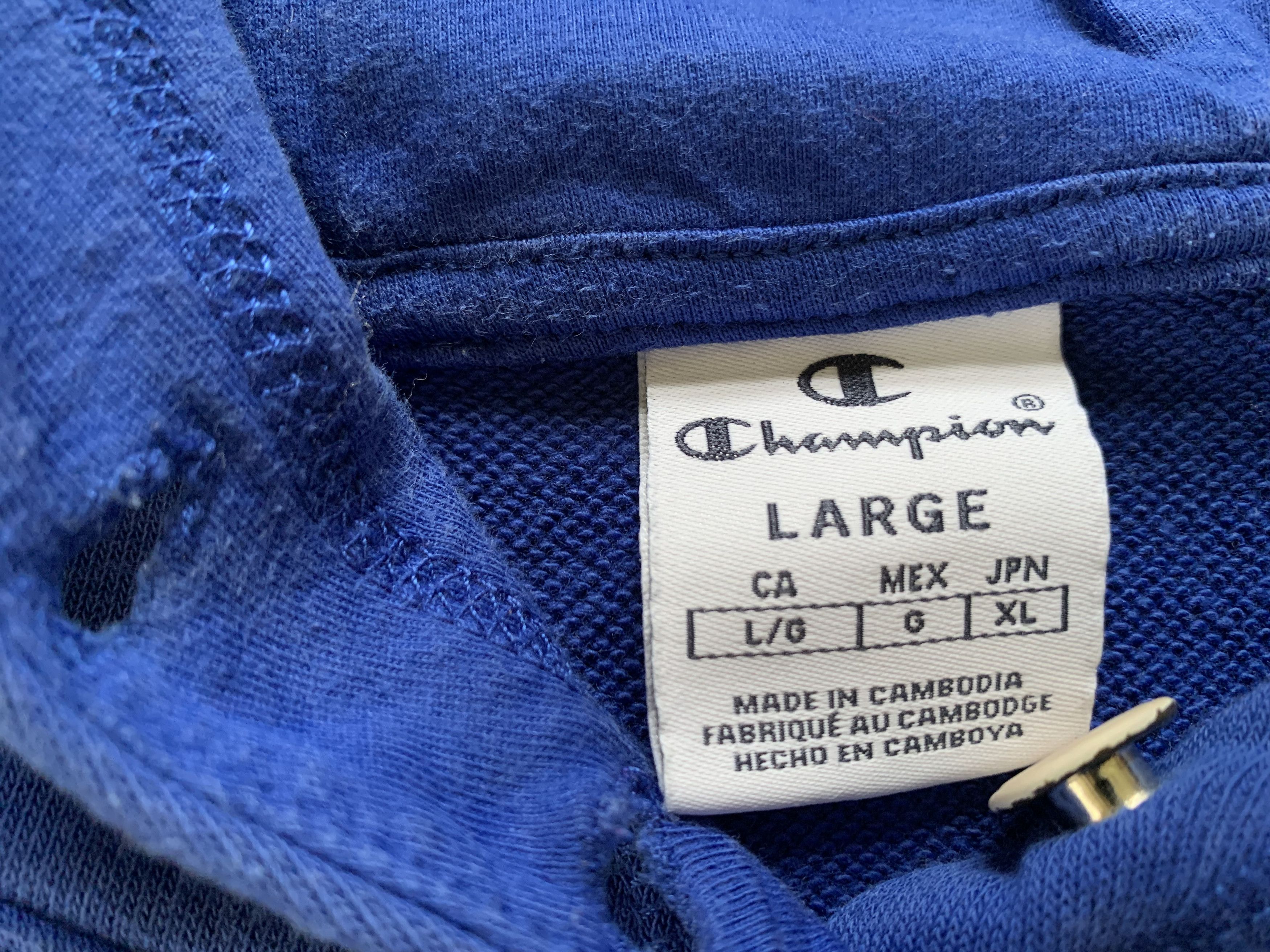 Champion × Vintage Champion Vintage Centr Logo Blue Hoodie Size US L / EU 52-54 / 3 - 6 Thumbnail