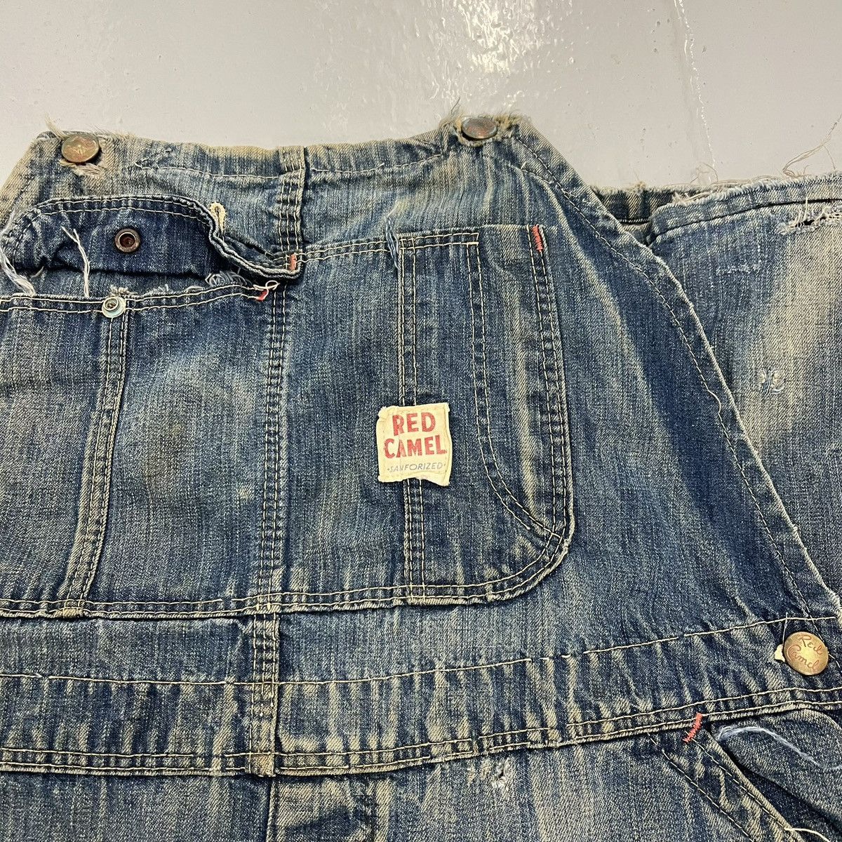 Other Vintage 50s Red Camel Denim Workwear Overalls 38x29 Size US 38 / EU 54 - 2 Thumbnail