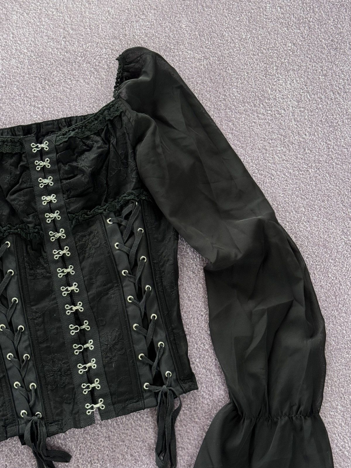 Hysteric Glamour Vintage Crazy Design 00s Opium Mesh Long Sleeve - Goth Size M / US 6-8 / IT 42-44 - 5 Thumbnail